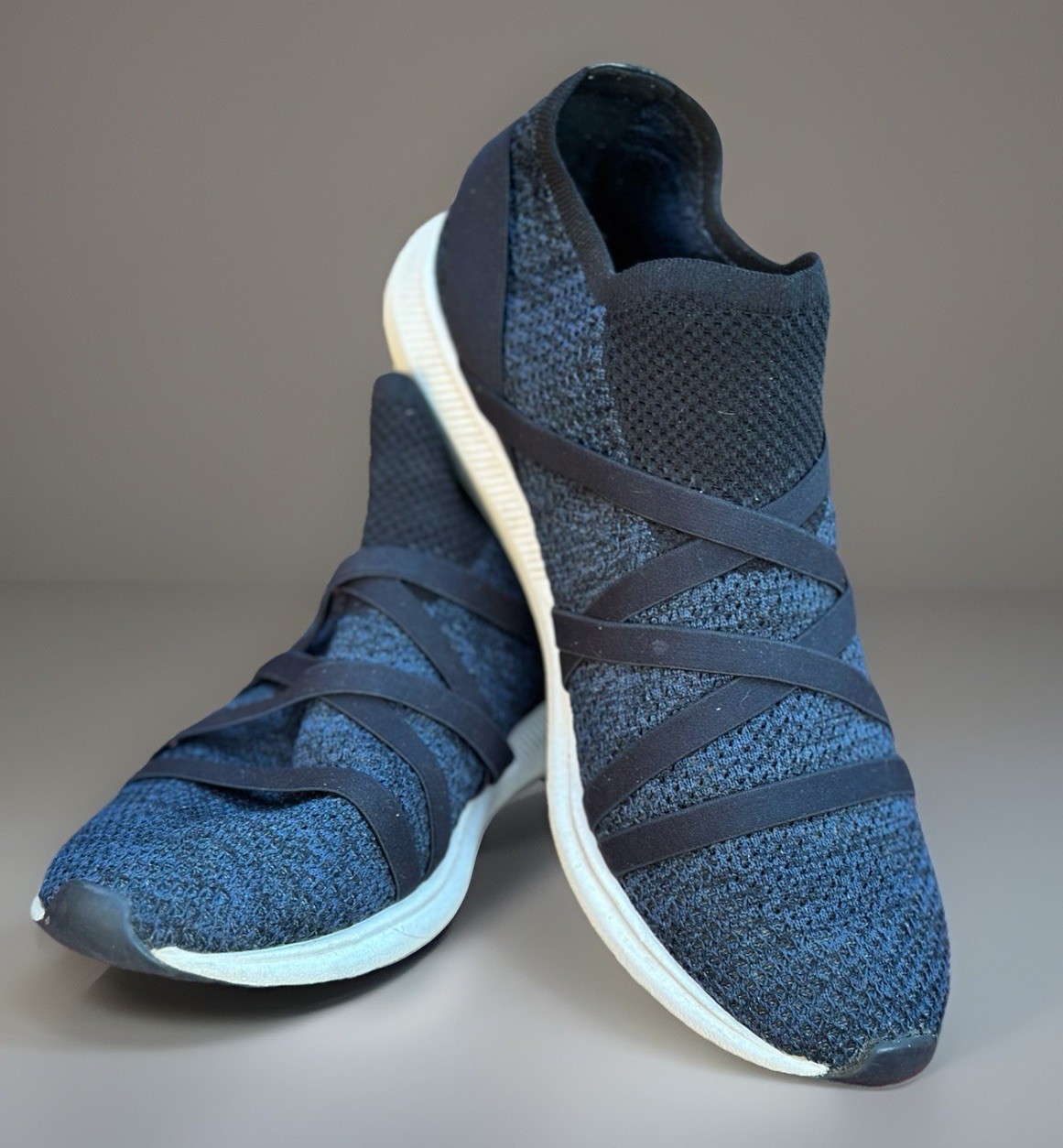 EILEEN FISHER Sustainable Mesh Knit Strappy Sneakers Navy & Black Size 9
