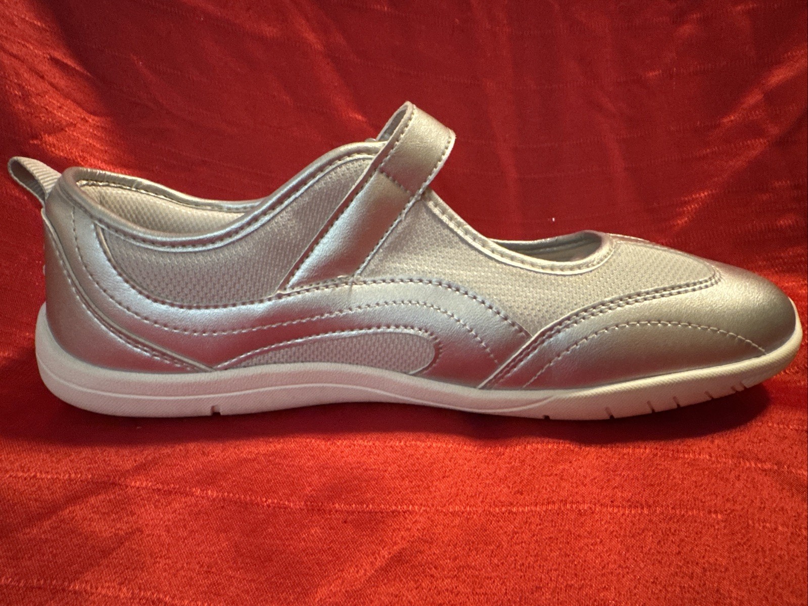 Hobibear Lignum Mary Jane Shoes In Silver EU42/US 10 Preowned Excellent