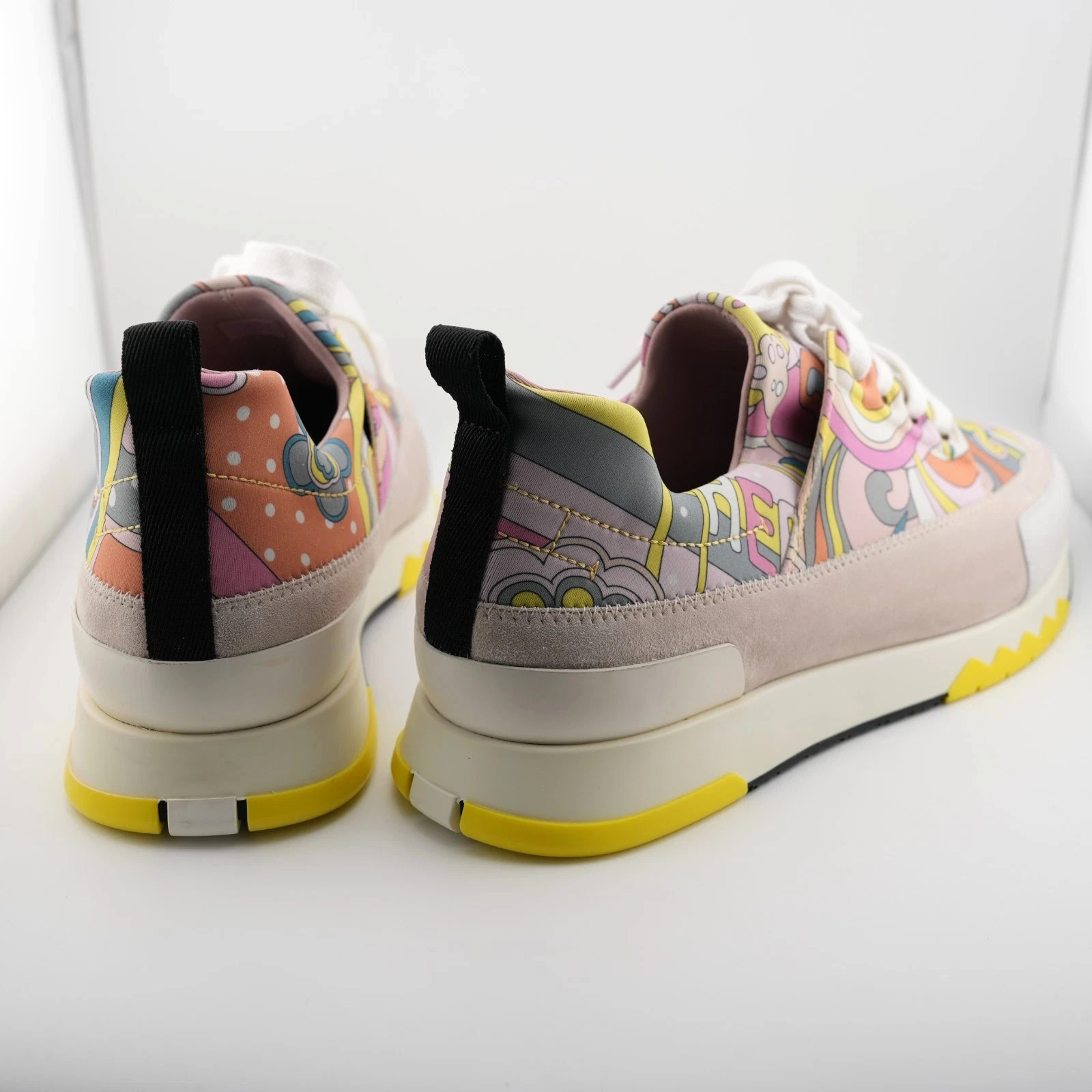 Hermes Multicolor Print Canvas and Suede Stadium Low Top Sneakers Women’s 9