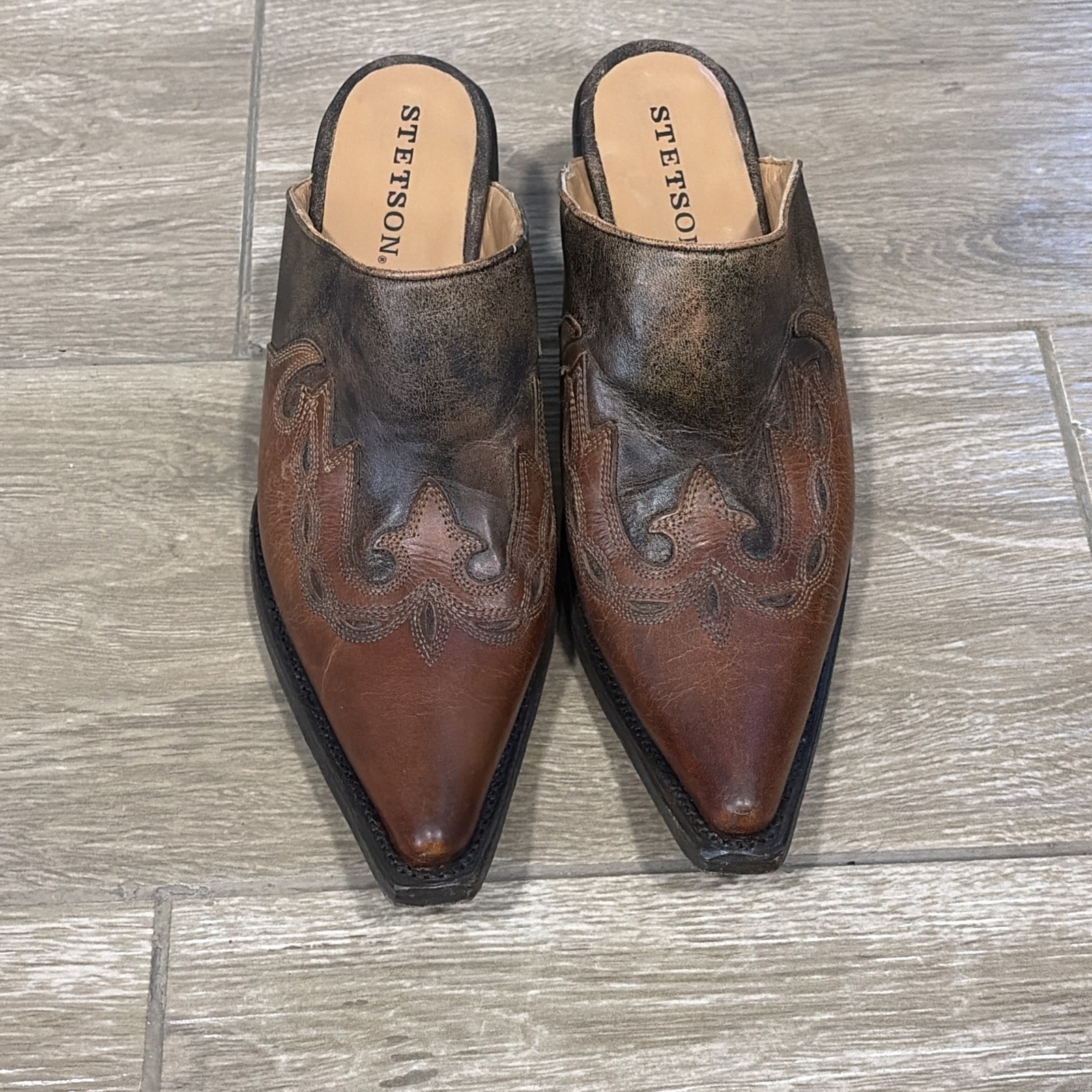 Stetson Western Mules Shoes Women’s Sz 8.5 B Clean Original