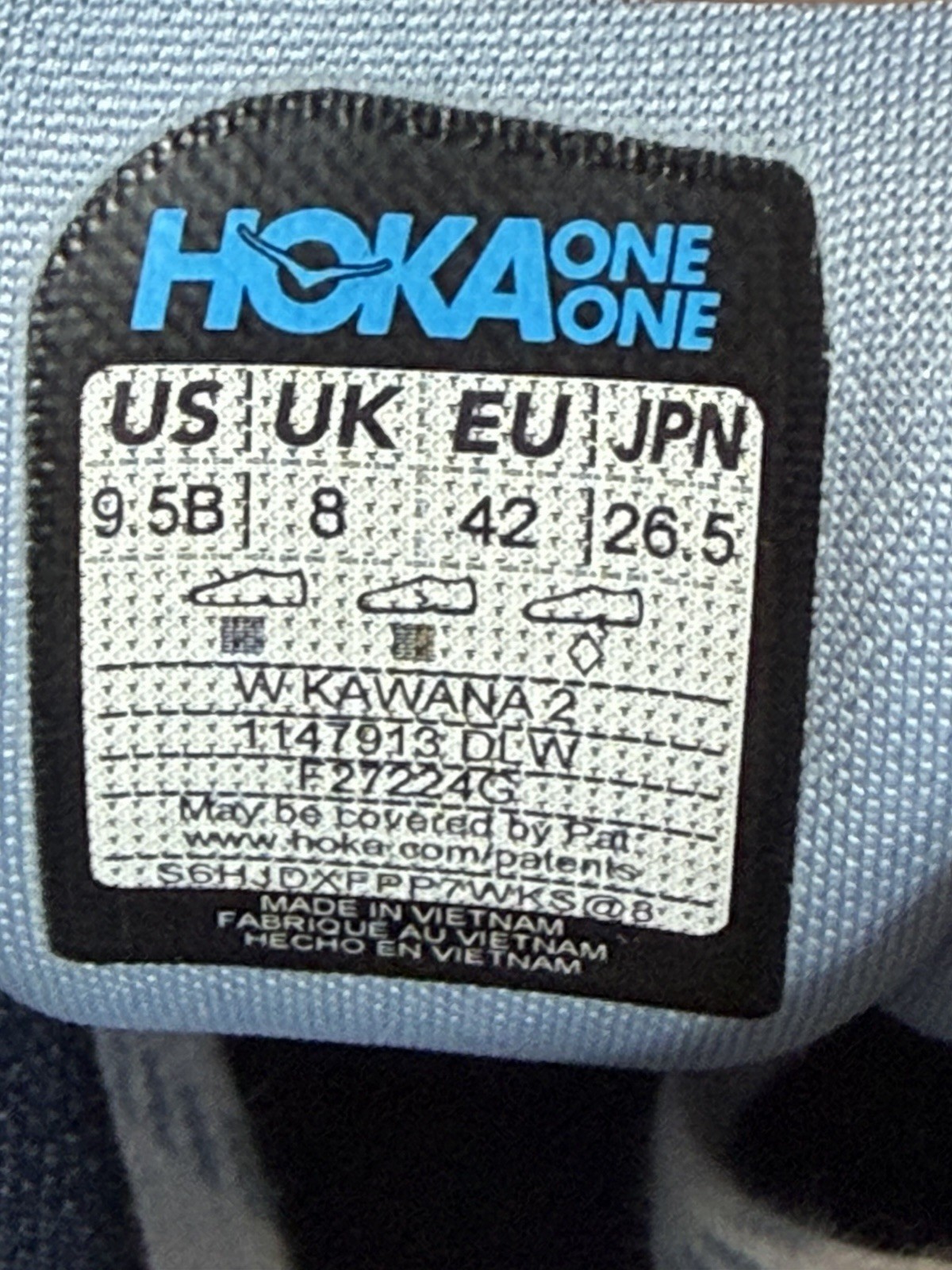Hoka One One Kawana 2 Drizzle Blue White Sneakers Women’s 9.5B Shoes 1147913