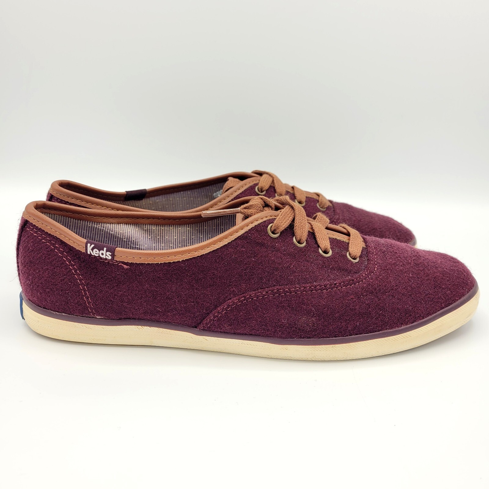 Keds Champion Wool Blend Burgundy Red Lace up Casual Sneakers Shoes Women’s 9.5