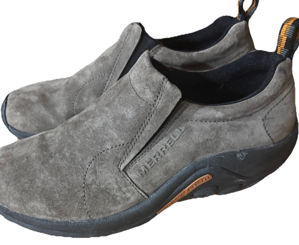 Merrell Jungle Moc Gunsmoke Loafers Shoes 8 Suede Dual Density Hiking Walking
