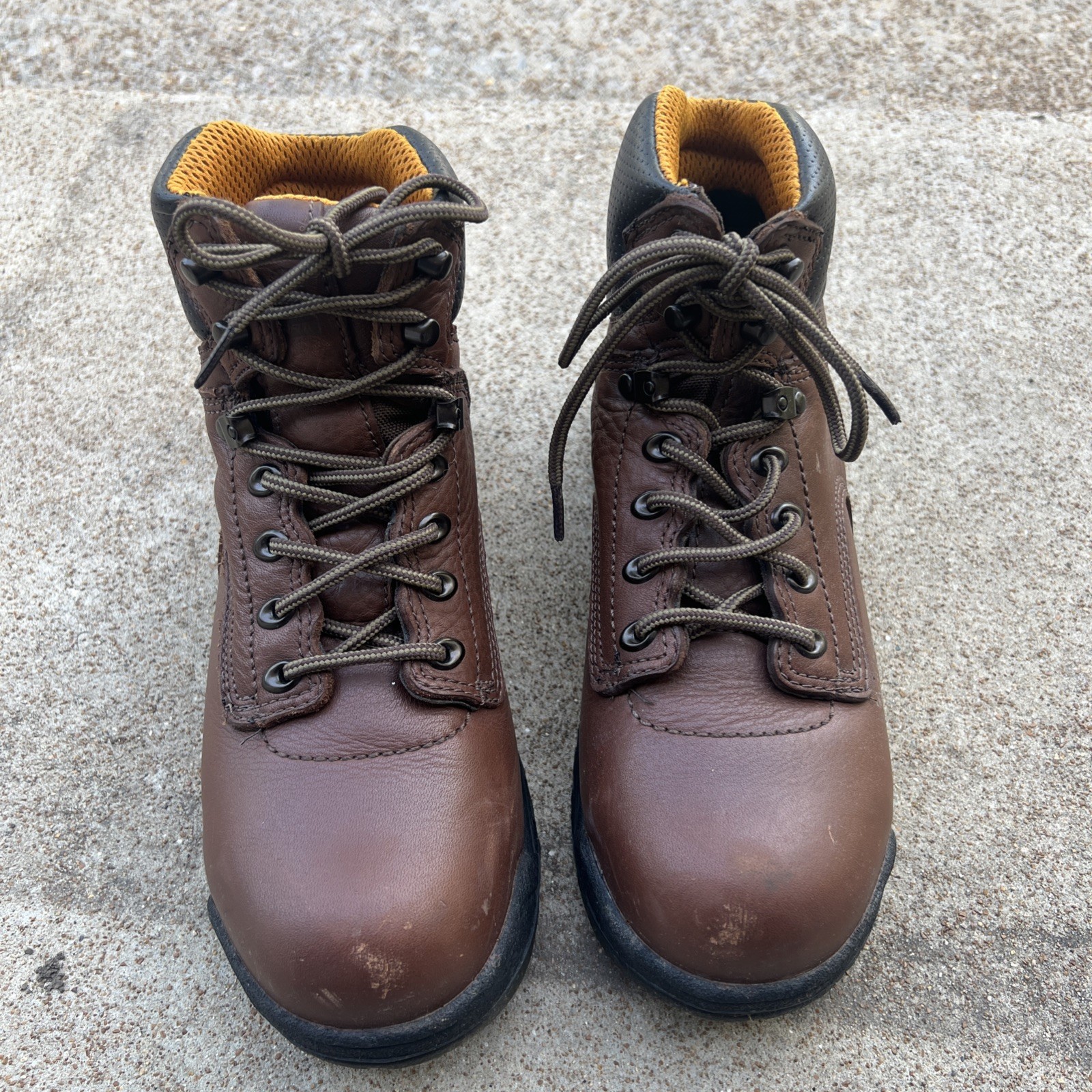 Timberland Titan Pro Women US 9M Powerfit Brown Leather Steel Toe Boot AY