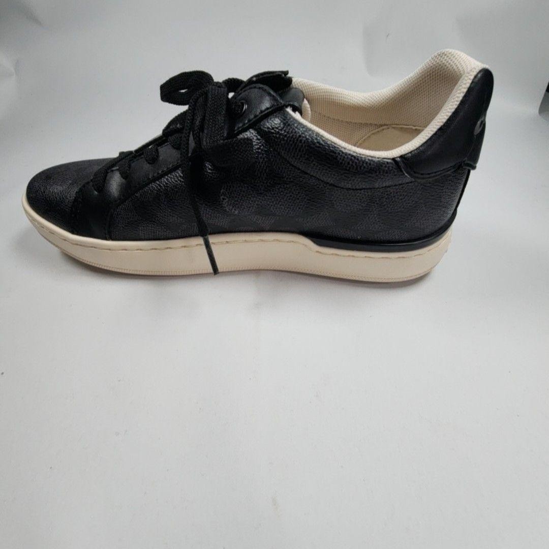 Coach Signature Shoes Womens Size 8.5 Black Casual Walking Sneakers Comfort