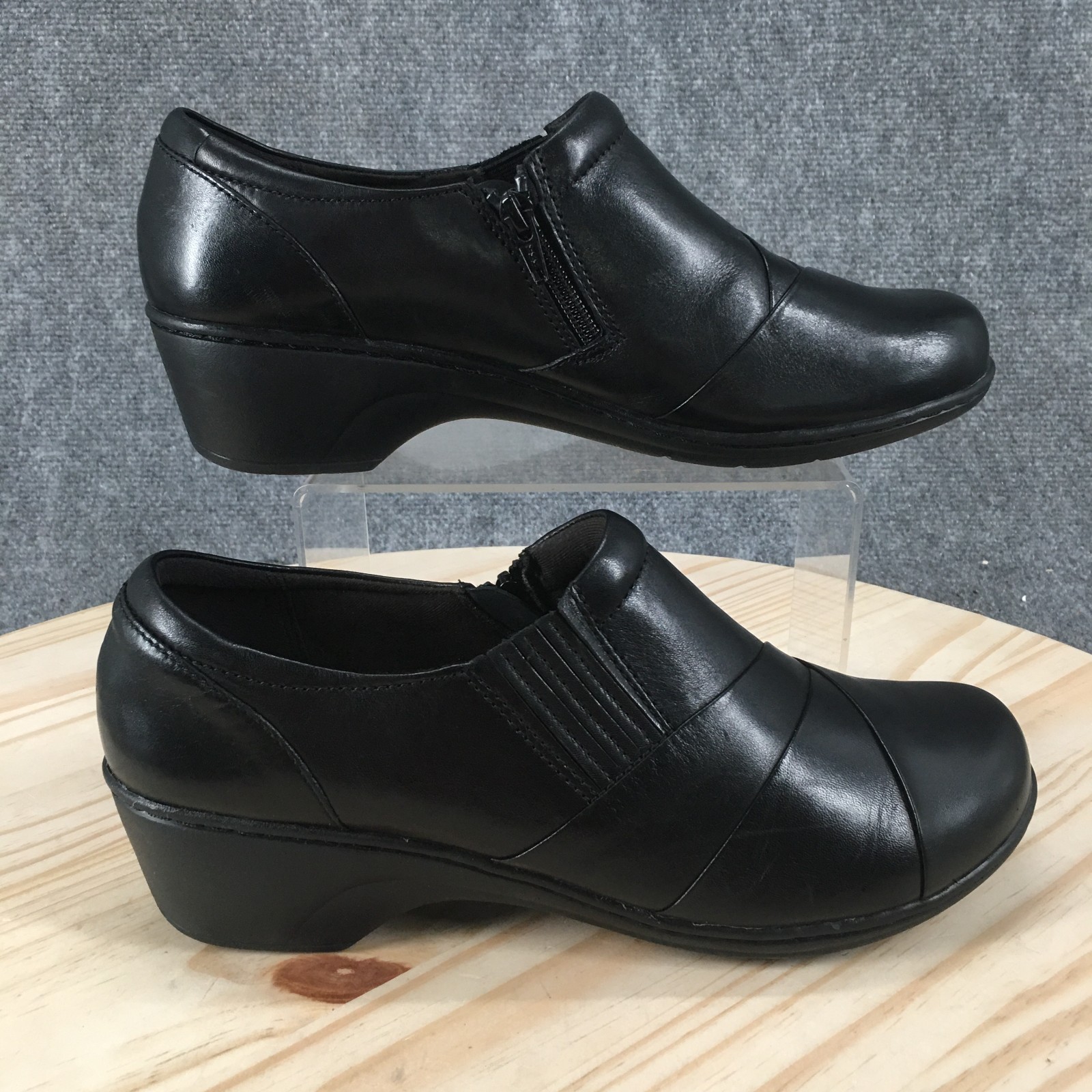 Clarks Collection Channing Essa Loafer Shoes Womens 10 W Leather Black 26108789