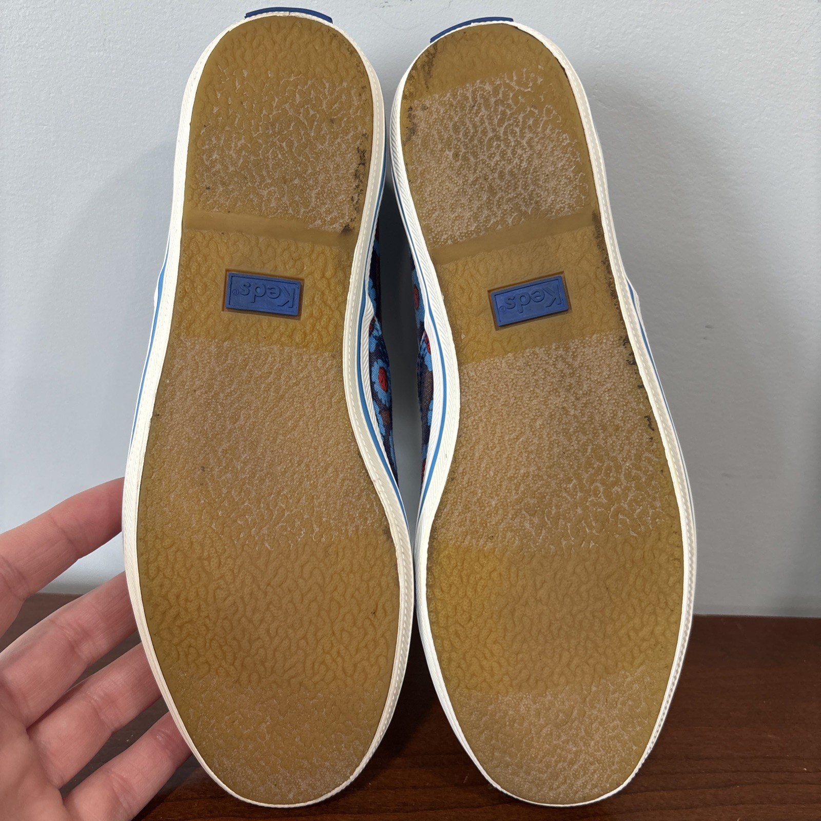 KEDS Kate Spade Peacock Blue Majorelle Floral Shoes Women’s US SIZE 5 Preowned