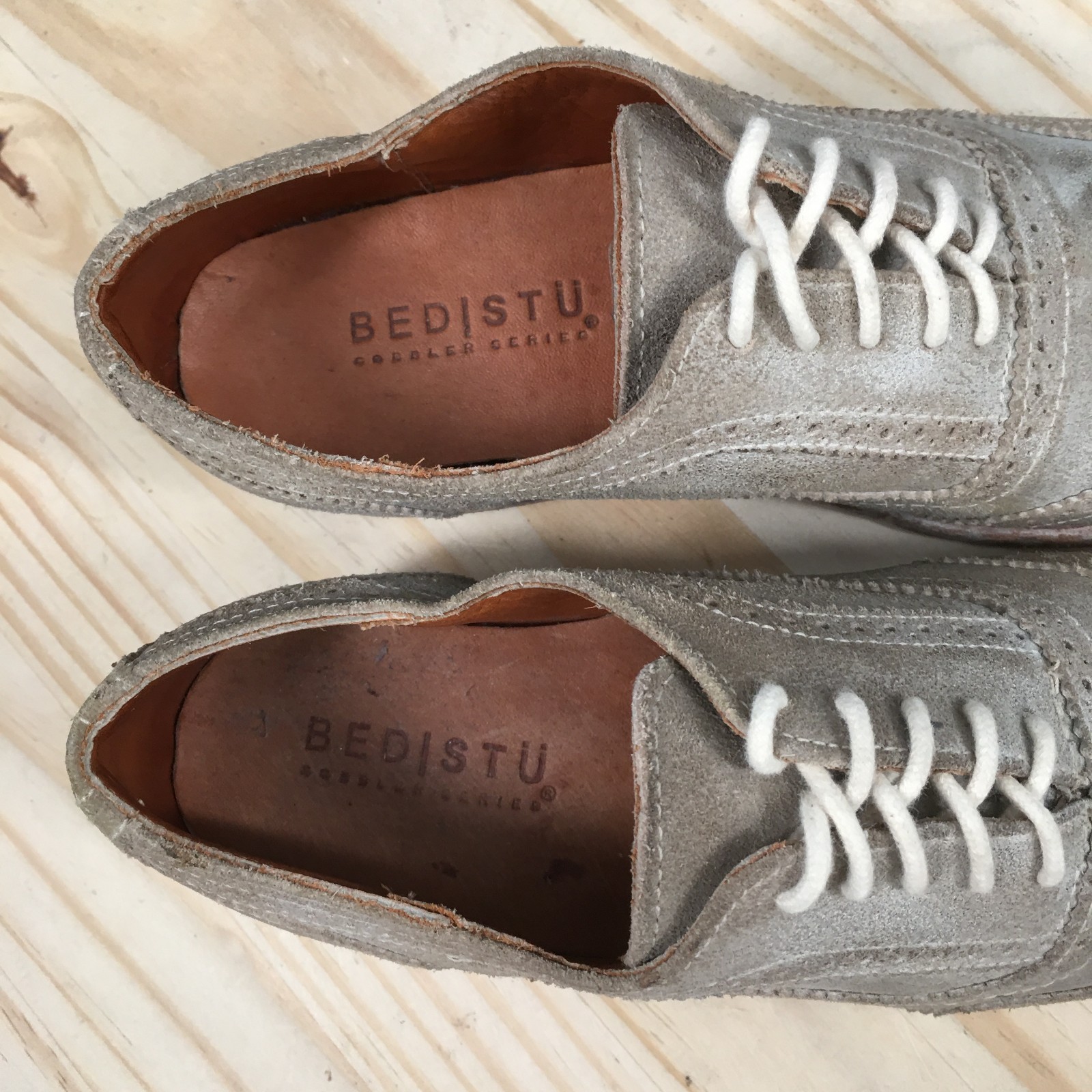Bed Stu Dress Shoes Womens 6 Oxford Wingtip Lace Up Almond Toe Leather Brown