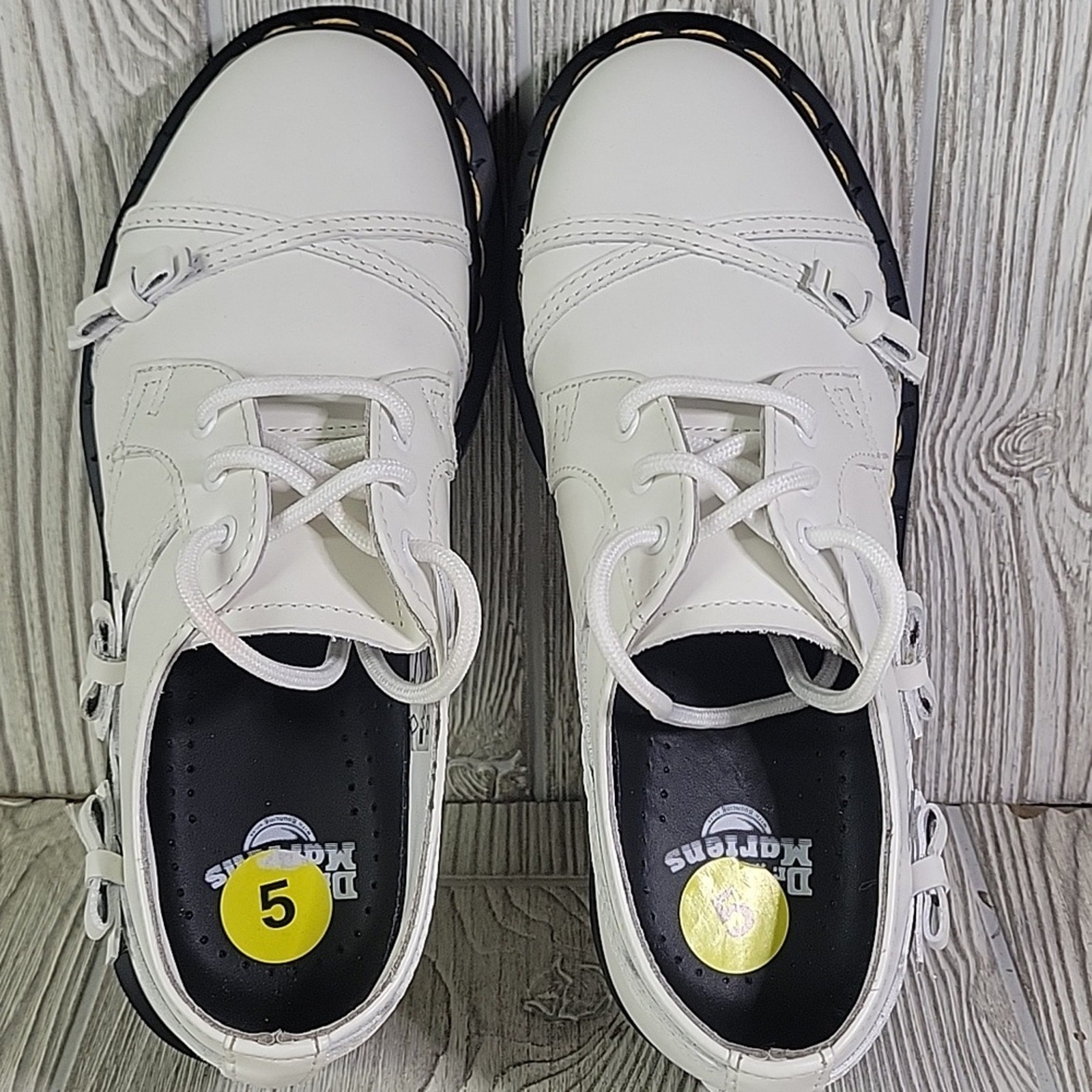 Dr. Martens 1461 Bow Lace Up Oxford White Leather Shoes Womens Size 5 NEW
