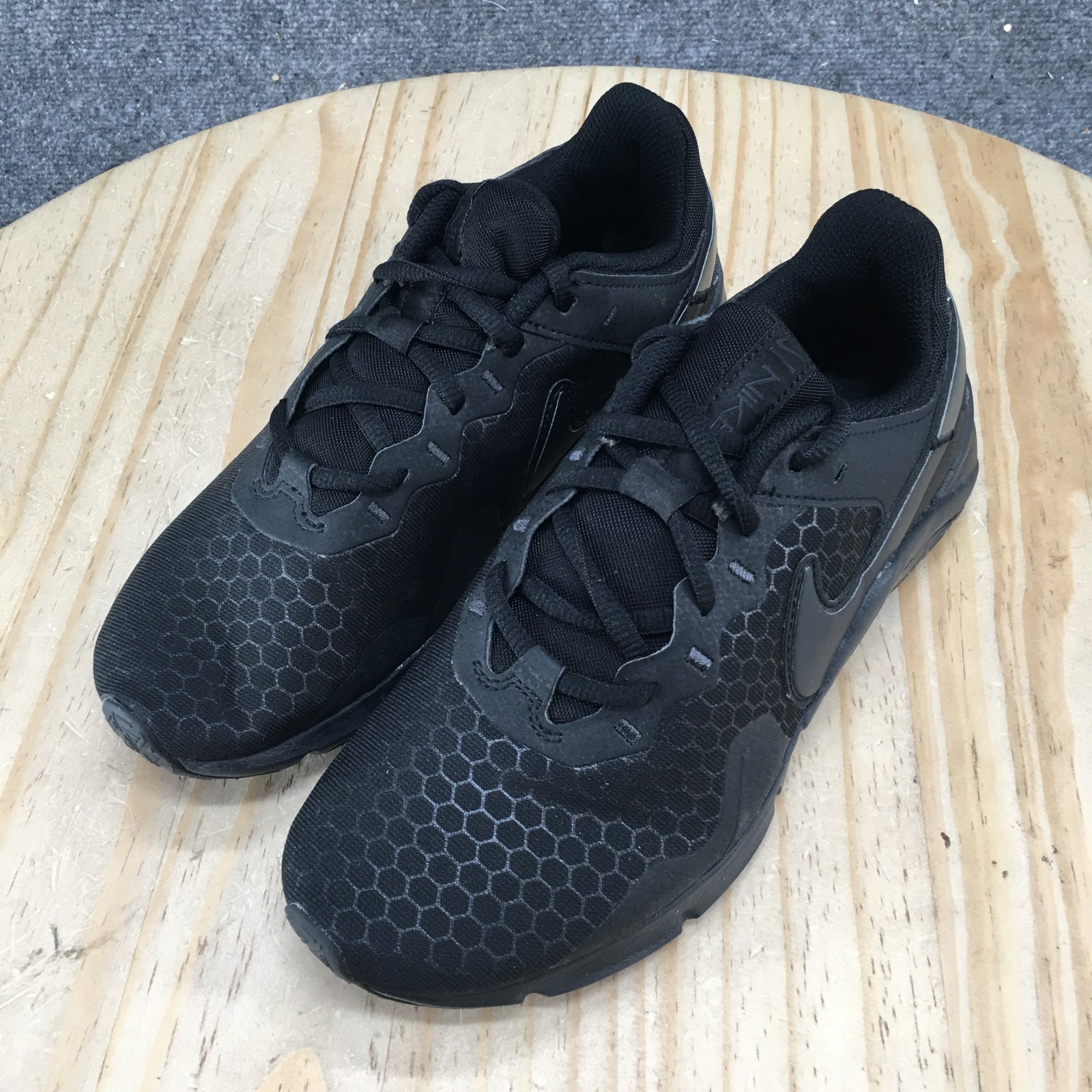 Nike Shoes Womens 7.5 Legend Essential 2 Sneakers Black Lace Up Low CQ9545-002