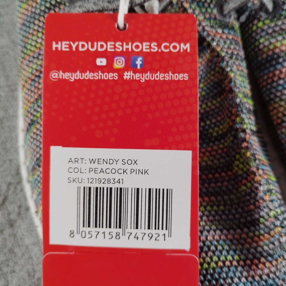Hey Dude Women’s Wendy Sox Slip on Casual Shoe-Peacock Pink-Size 6