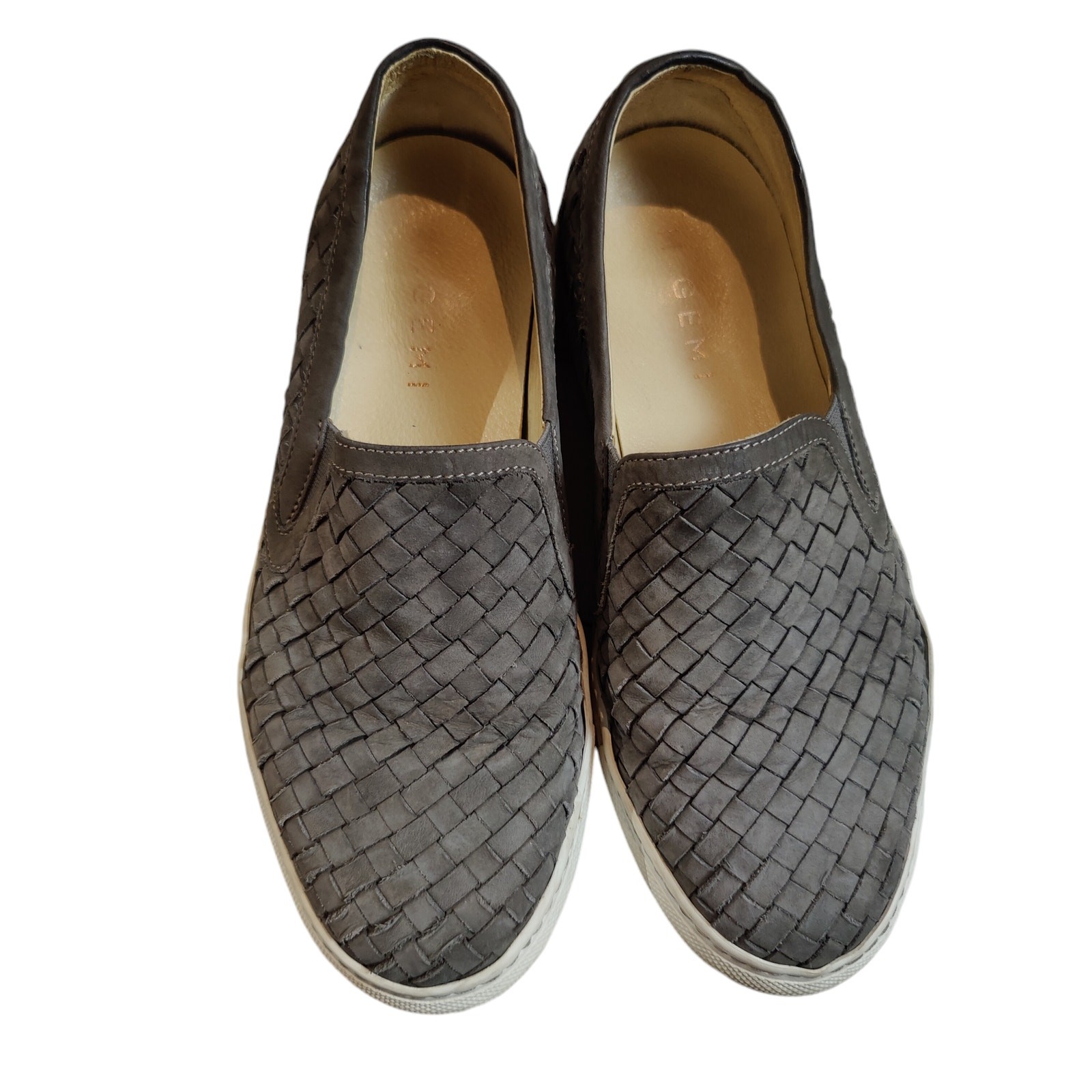 M Gemi Sz 36.5 EU 6.5 US Cerchio Gray Nubuck Woven Leather Slip On Sneakers