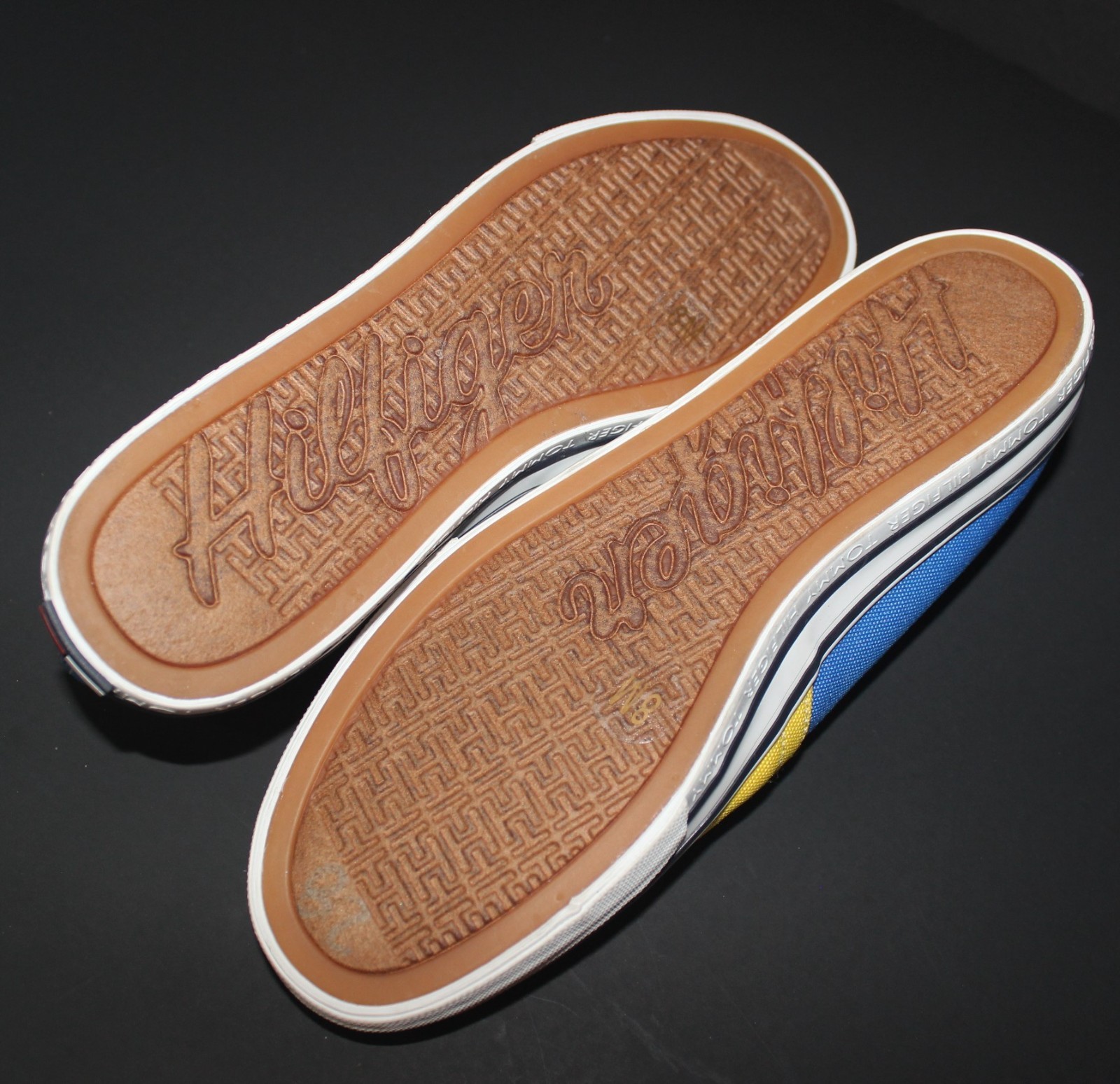 Tommy Hilfiger NWOB Canvas slip on in Yellow/ Blue Sz 8M