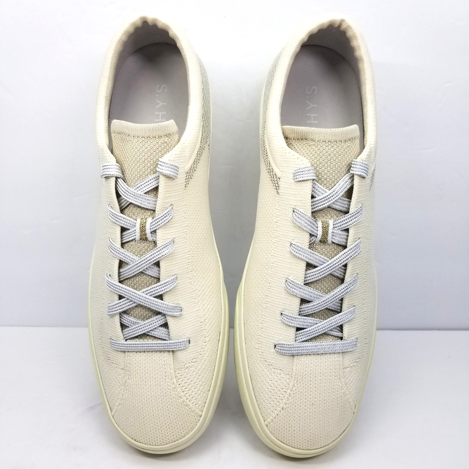 ROTHYS The Lace Up Sneaker Diamond Twill White Ivory Women’s Size 10.5 Shoes
