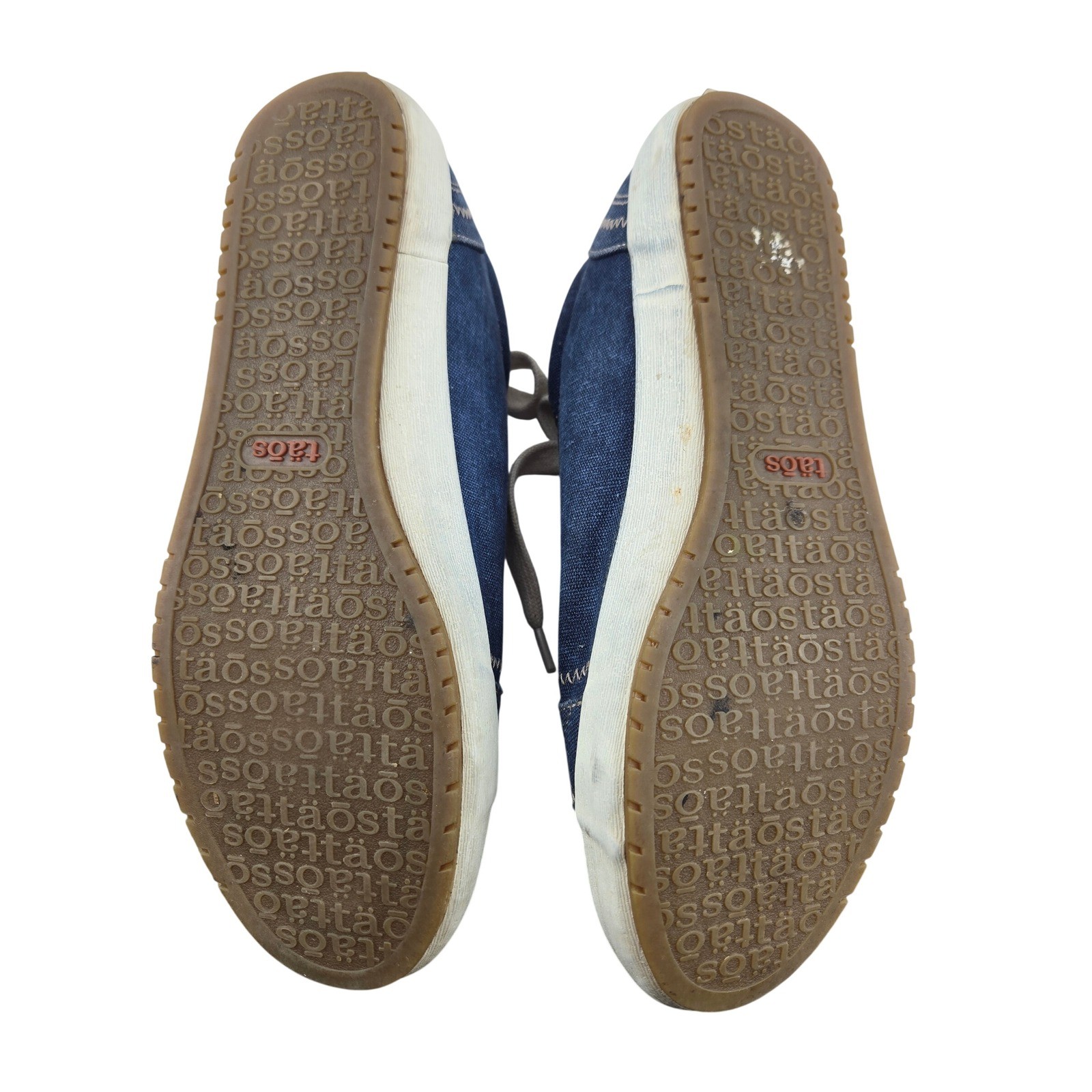 Taos Star Blue Wash Canvas Sneakers Womens 8.5 Lace-Up Comfort Shoes Denim