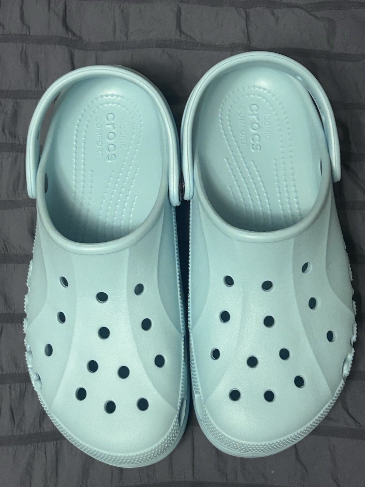 Crocs Baya Platform Clogs Seafoam Womens Sz 9 Beach Walking Park Pool Snap Back
