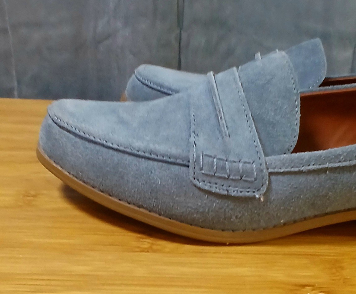 Universal Thread Blue Loafers Slip On Casual Leather Upper Shoes SZ 9 12 Womens