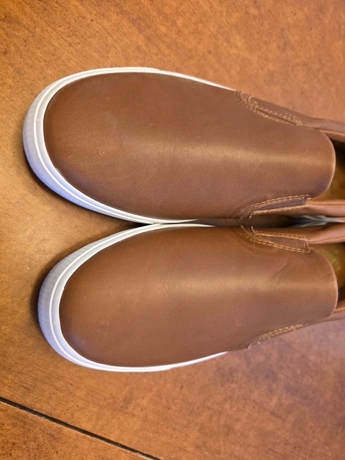 Keds Womens Pursuit Slip-on – Worn One time Size 7.5 Faux Leather in Cognac