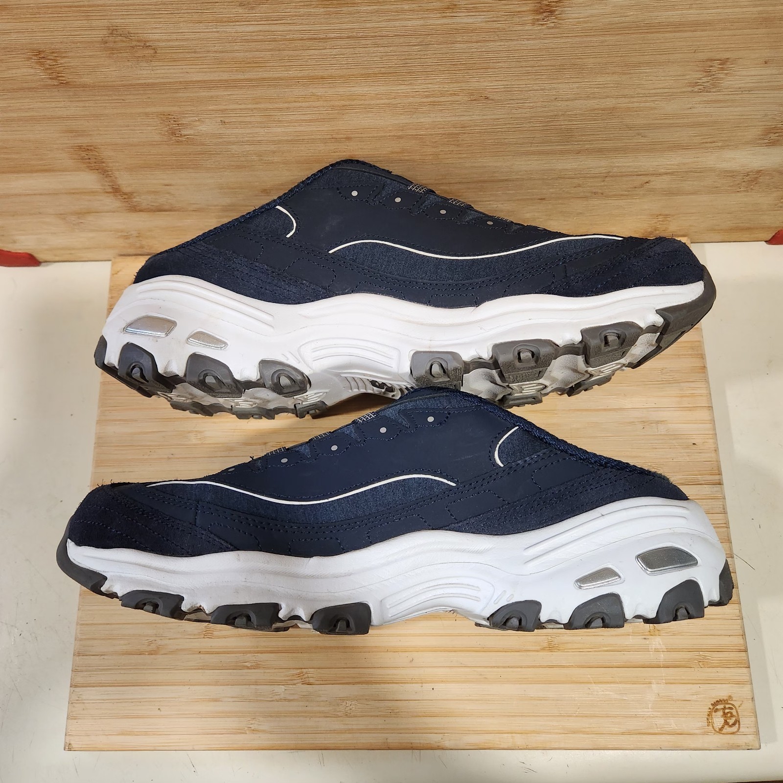 Skechers D’Lites Resilient Navy Blue Slip On Mule Sneaker Clog Women’s Size 11