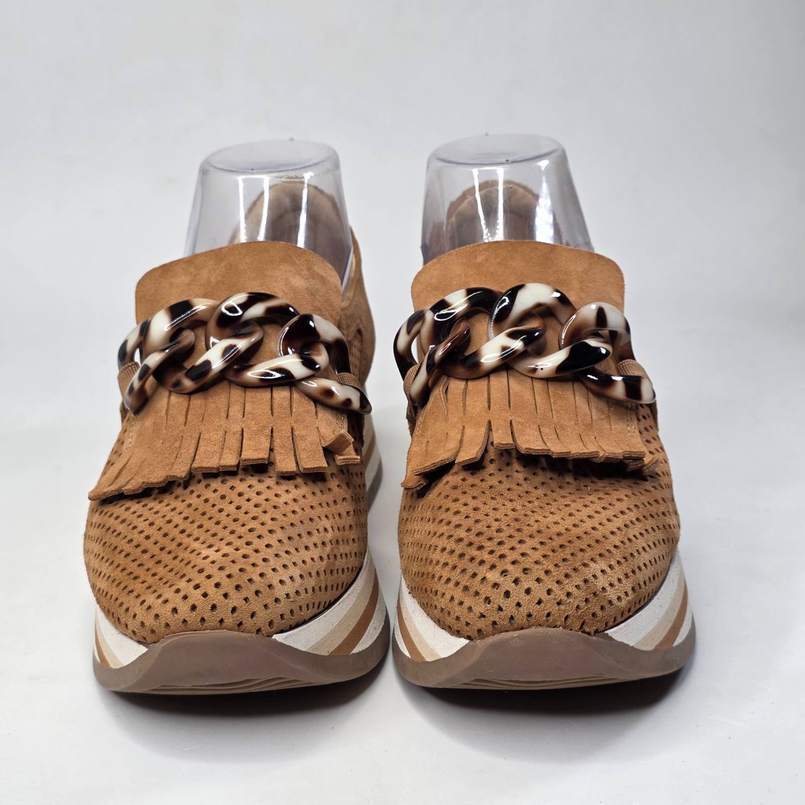 Softwaves Cadie Shoes Women’s 7.5 EU 38 Tan Suede Arch Support Platform Sneakers