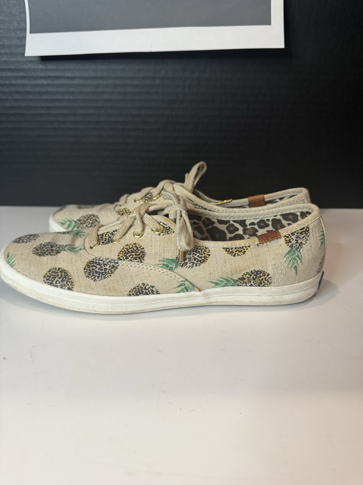Keds Champion Lace Up Sneaker Fruity Pineapple Beige Sz 7 Canvas