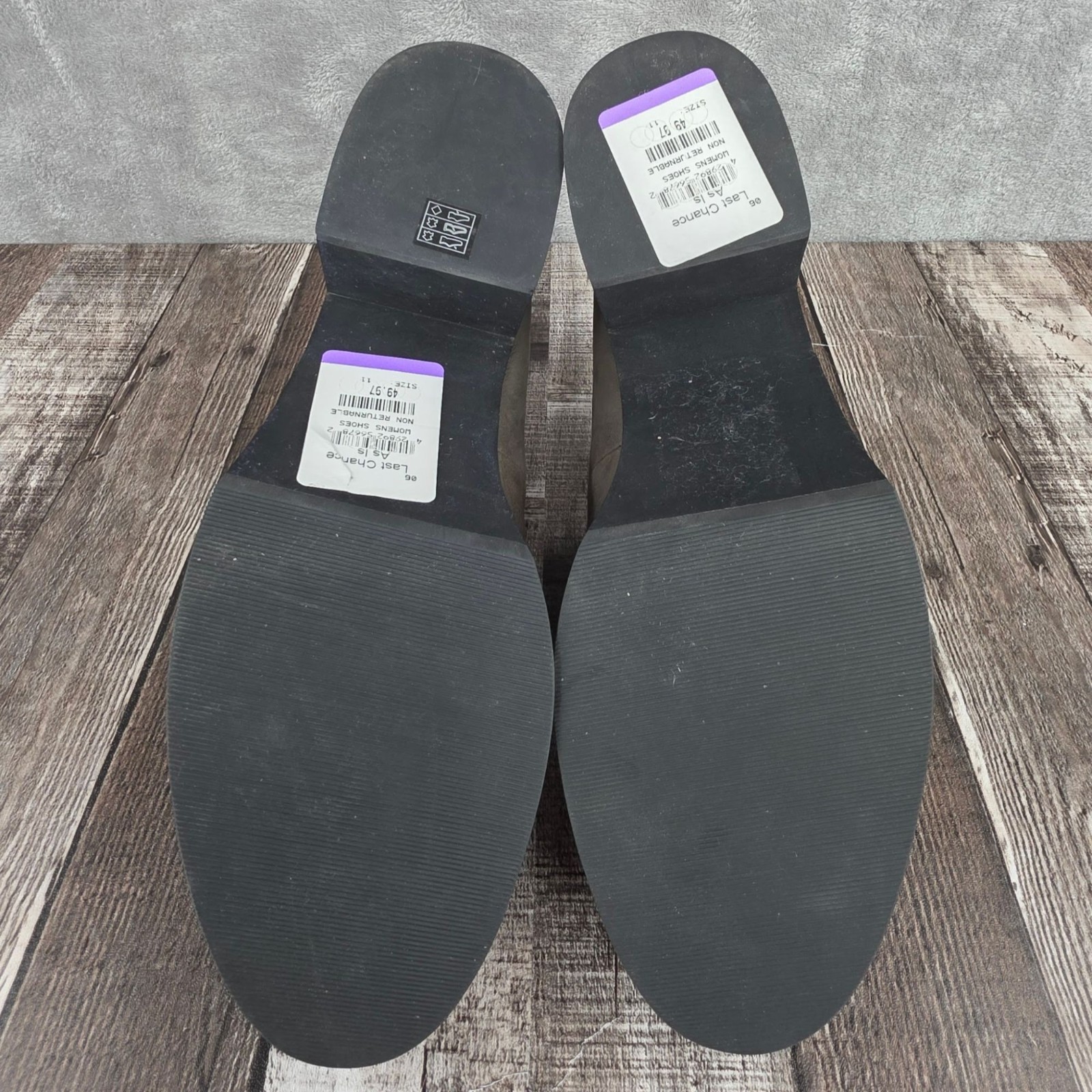 Eileen Fisher Harria Platform Loafers 11 Slate Grey Tumbled Nubuck Leather Chic