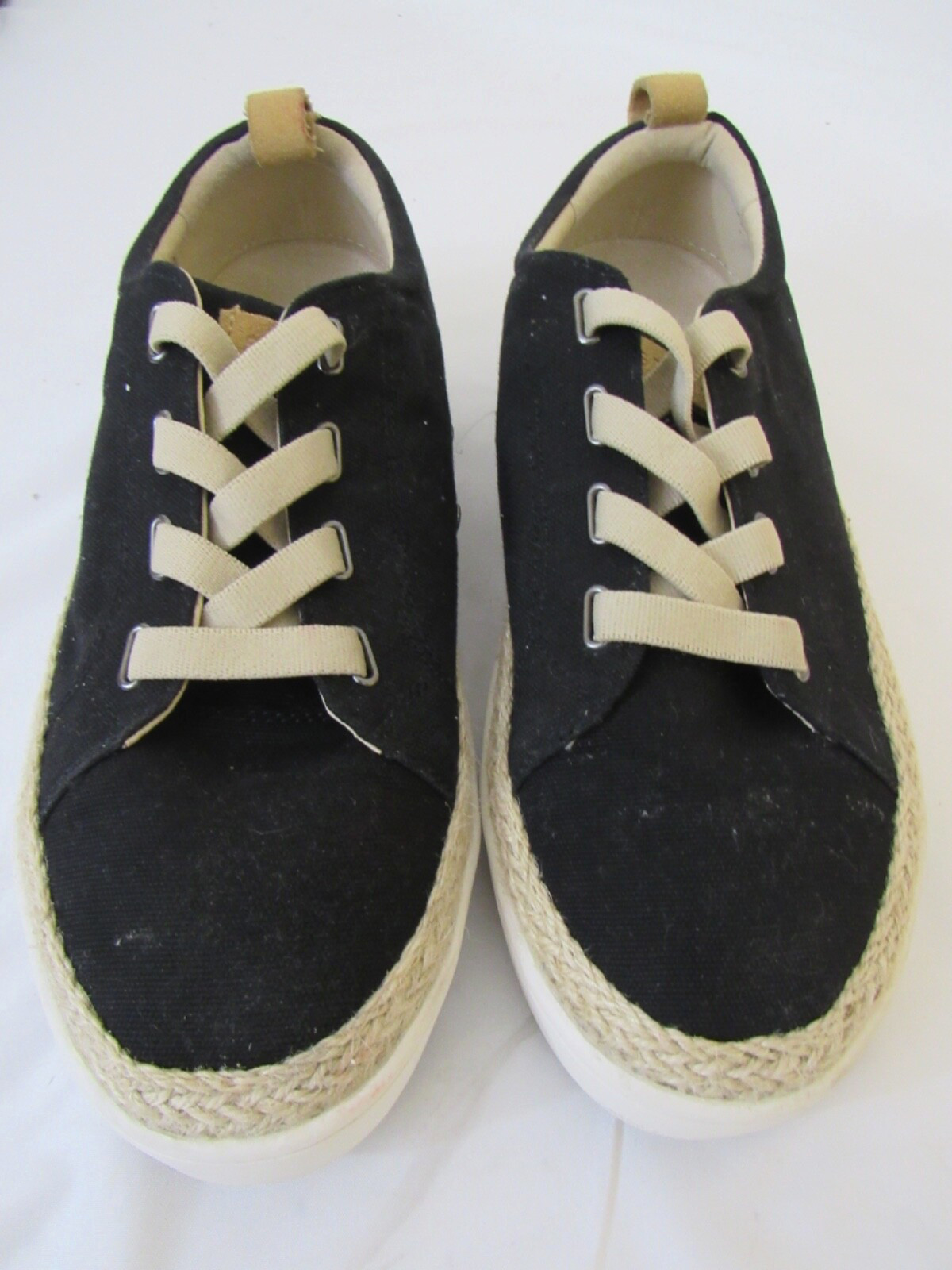Spenco Women’s Malibu Sneaker Black Espadrille Shoe Comfort Causal Size 10B