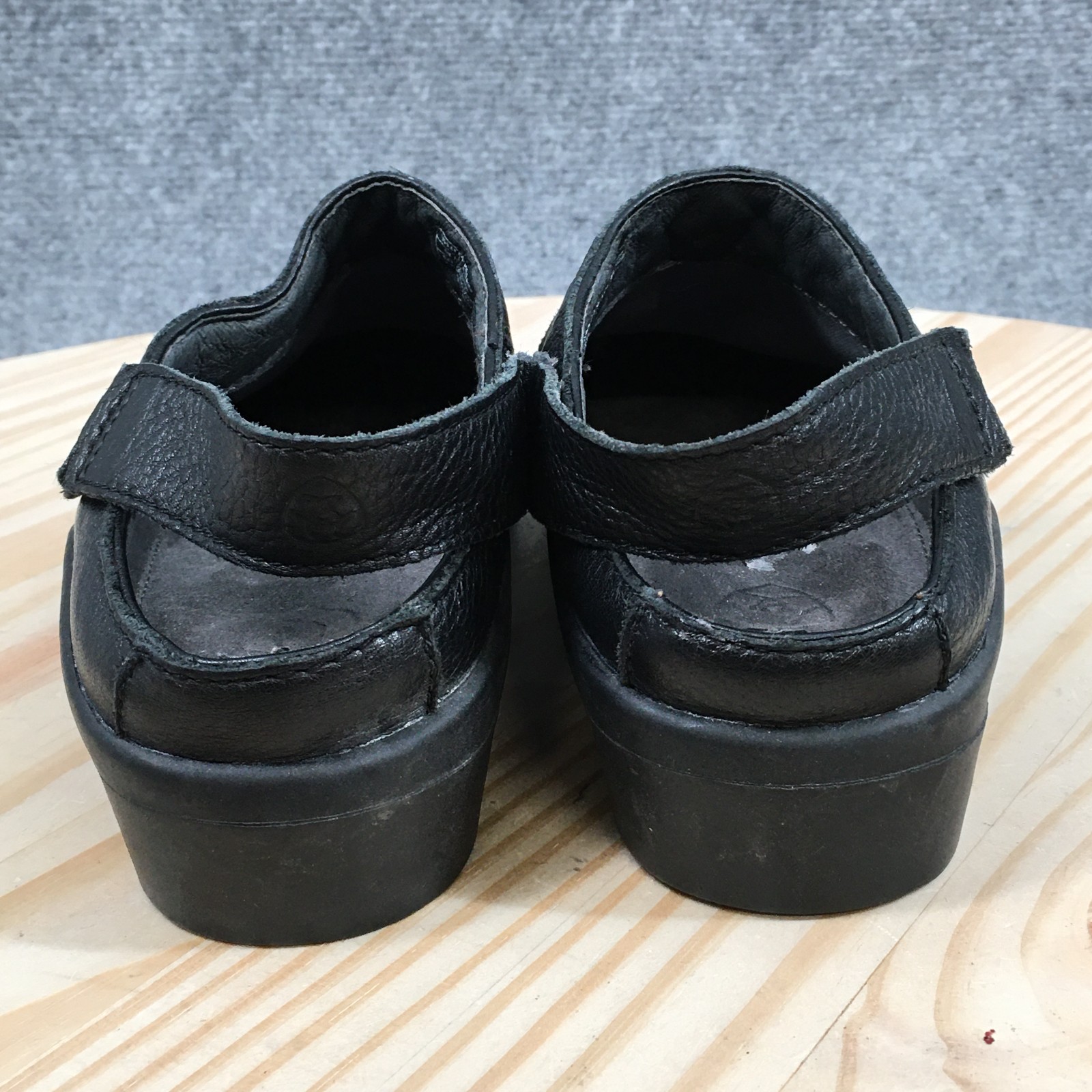Ariat Shoes Womens 9.5B Slingback Black Leather Slip On Almond Toe Block Heels