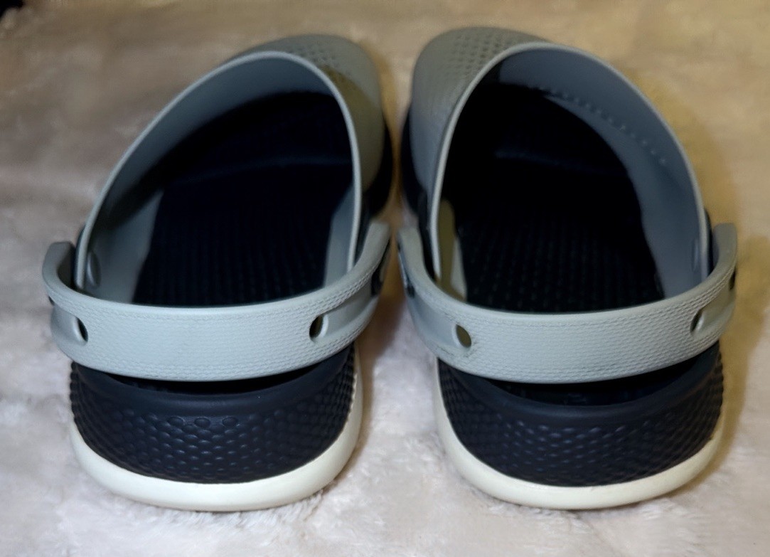 R🩶 Crocs Clogs Gray Shoes Size M5 W7 Slip On LiteRide 360