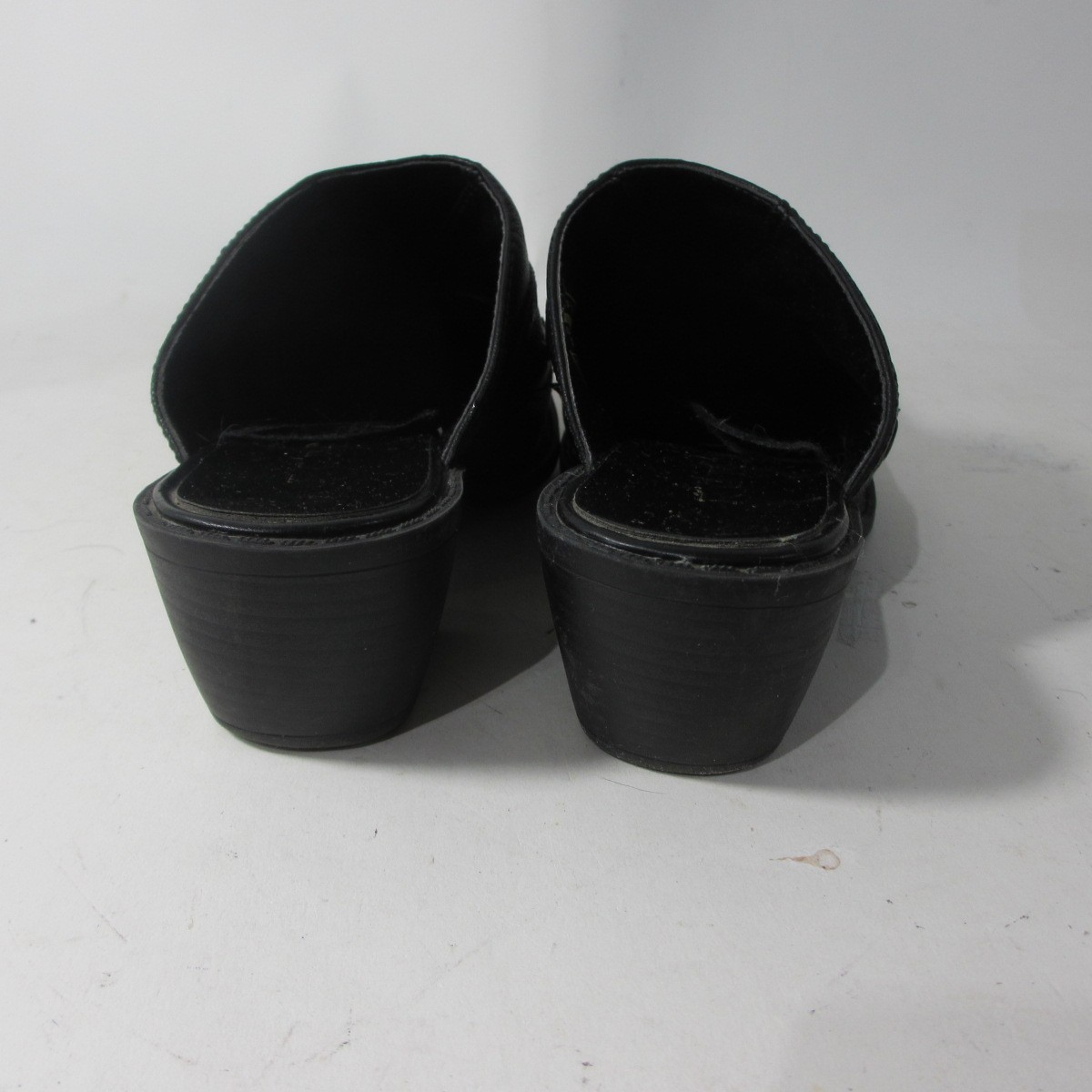 Roper Mules Rockstar Interlace Womens 8 Western Black Faux Leather Flame Clog