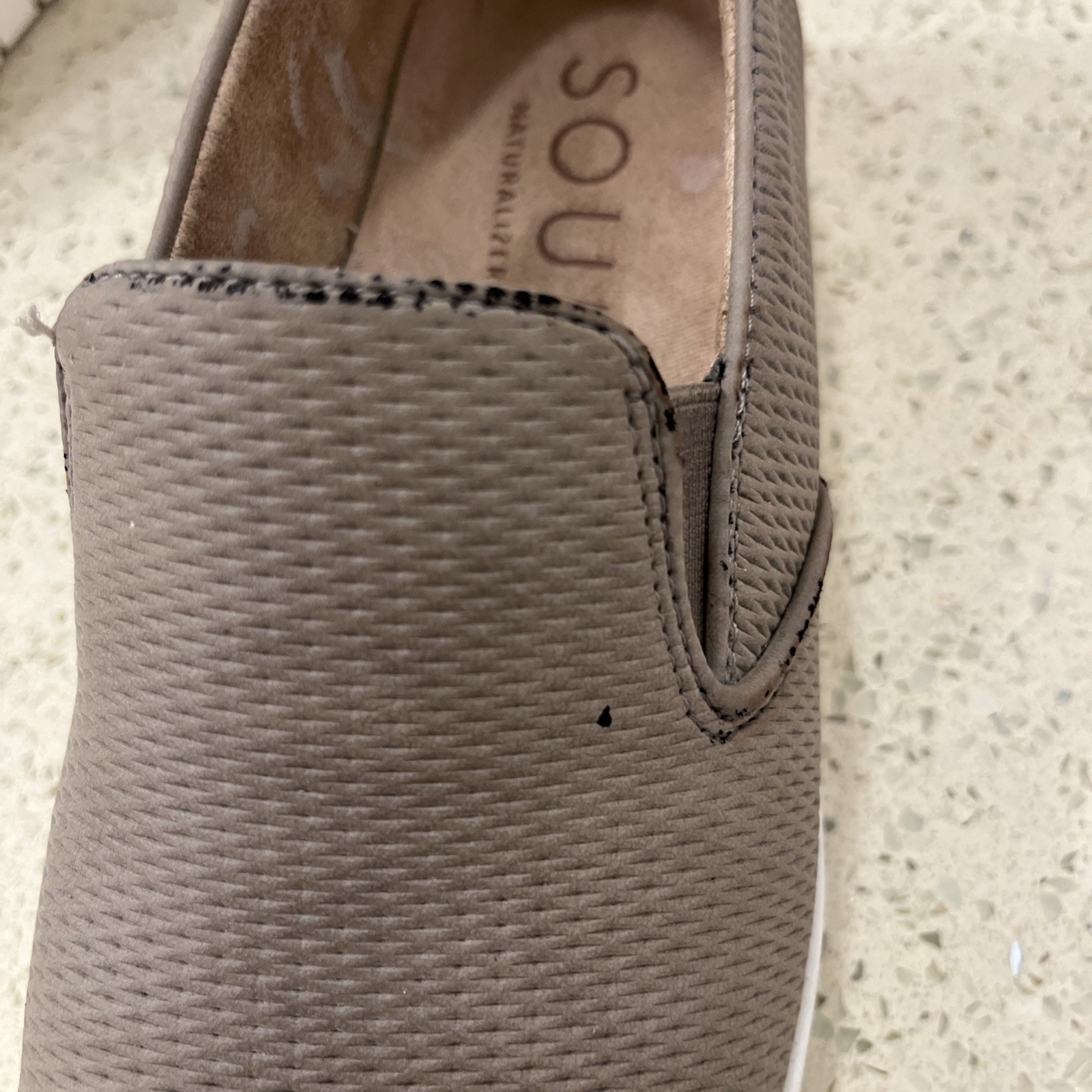 Naturalizer Soul Womens Slip-On Sneakers Taupe Textured Casual Comfort Shoes