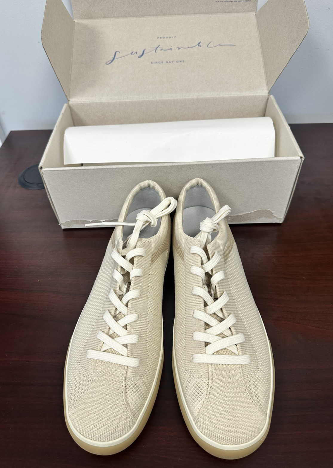 Rothy’s Blonde Women’s Lace Up Sneakers Recycled Knit Low Top Casual Size 11