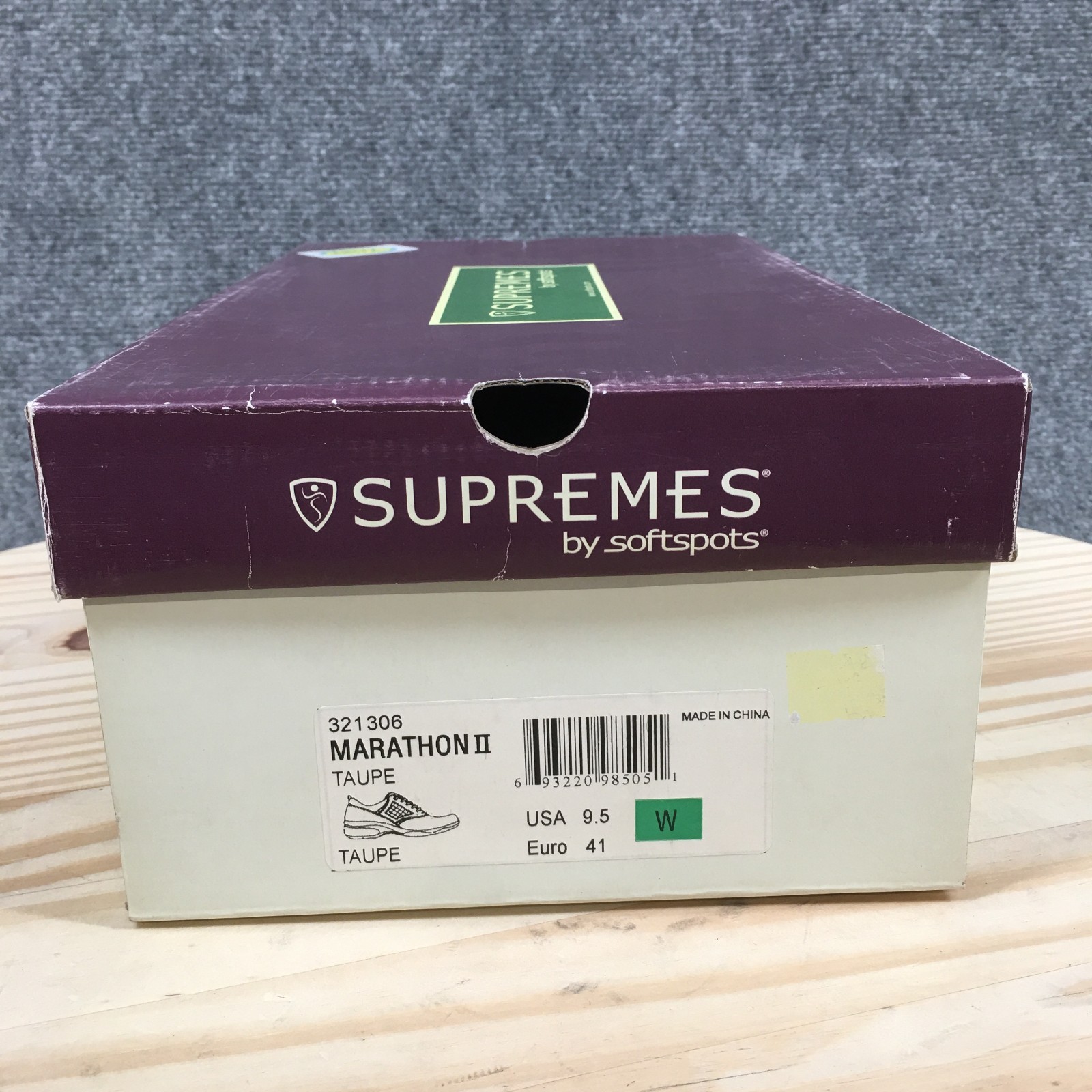 Supremes by Softspots Marathon II Shoes Womens 9.5 Wide Walking Low Taupe NEW