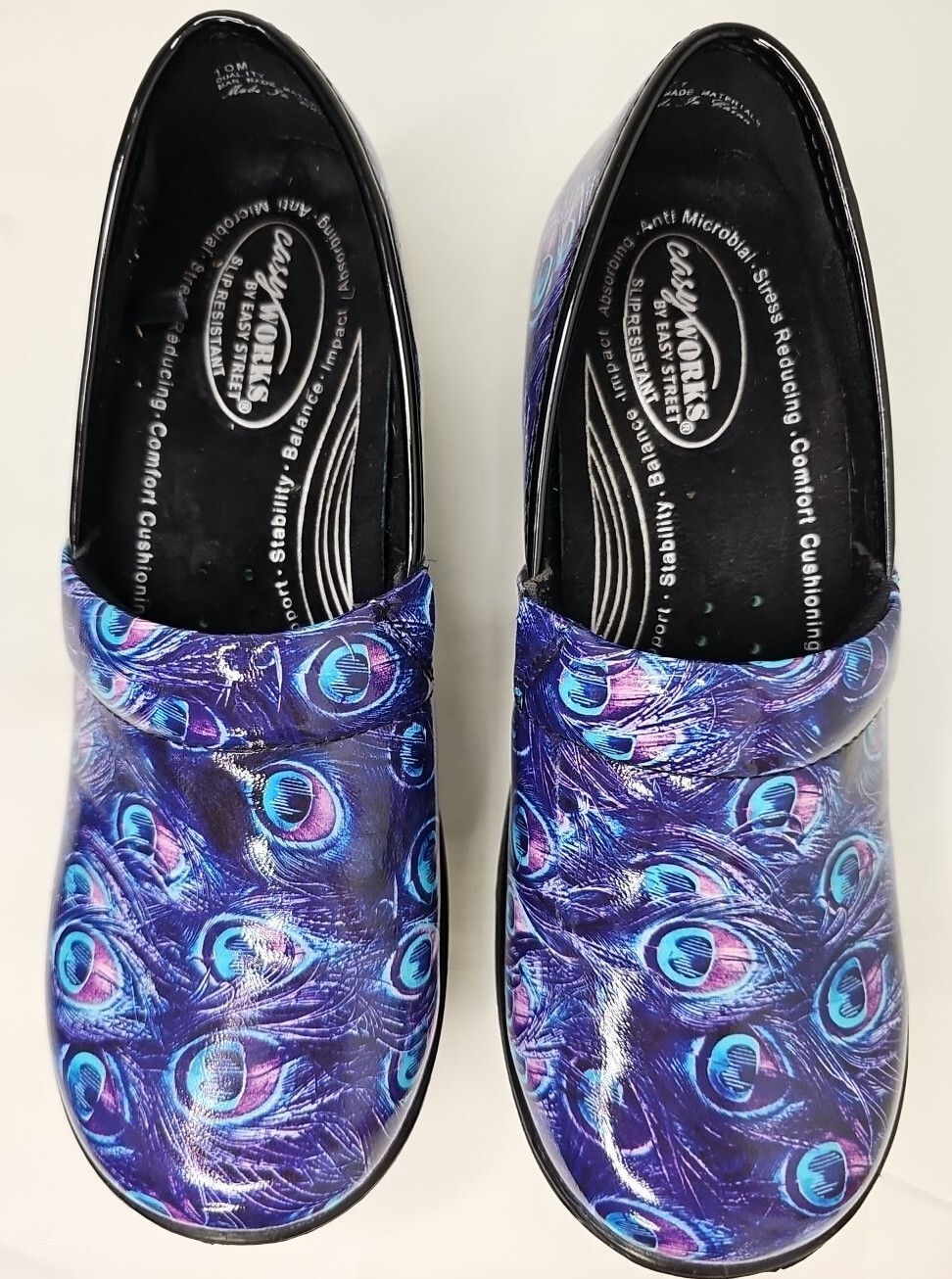 Easy Works By Easy Street Slip Resistant Laurie Clogs Wm Sz. 10 M Purple Peacock
