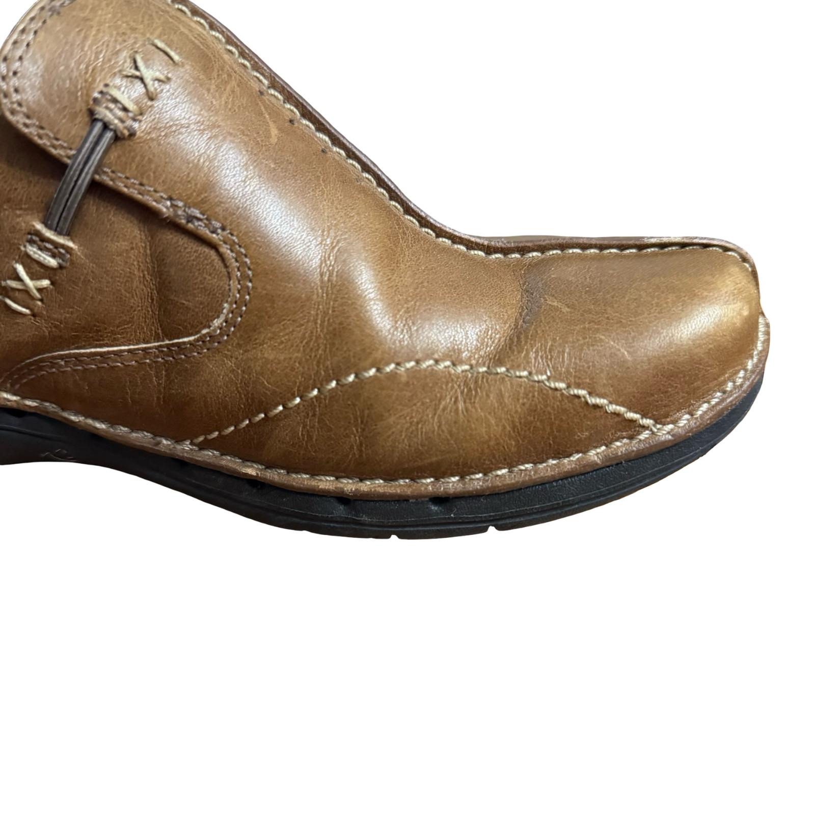 Clarks Unstructured Un Loop Tan Slip On Leather Loafers Comfort Shoes Flats 8 W