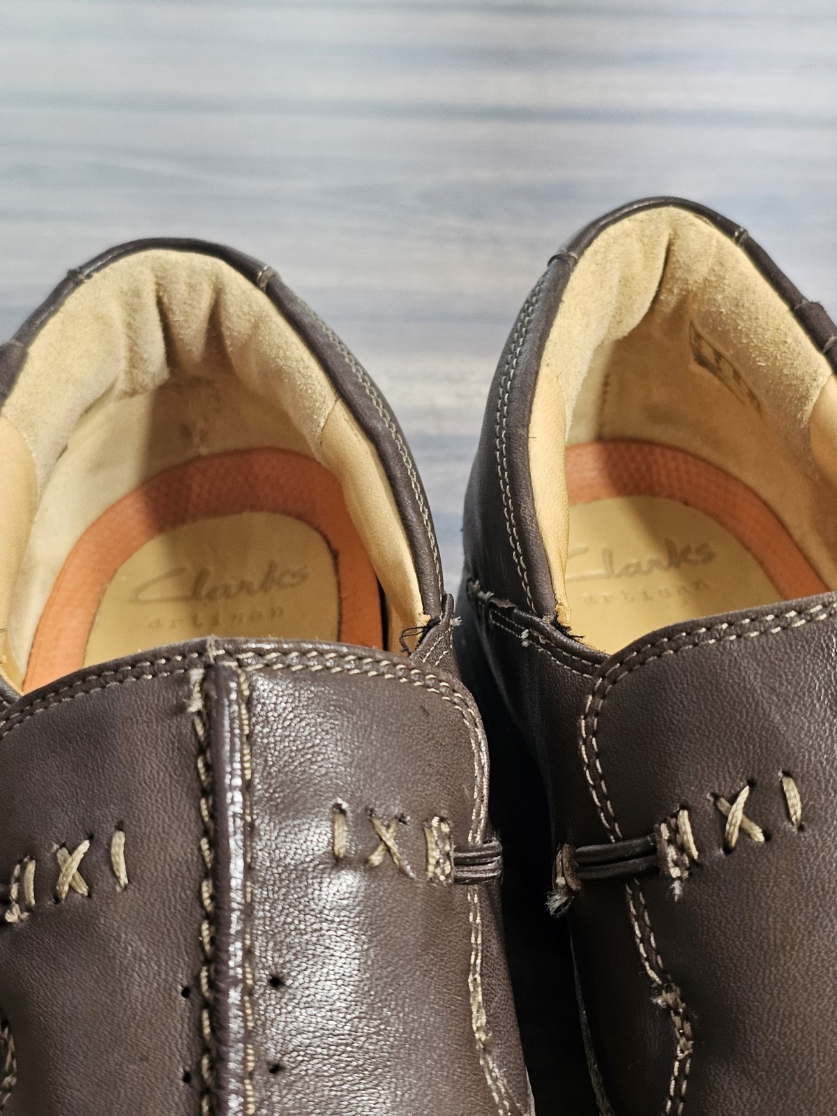 Clarks Unstructured Un Loop Loafers Dark Brown Leather Slip On Shoes Women 9
