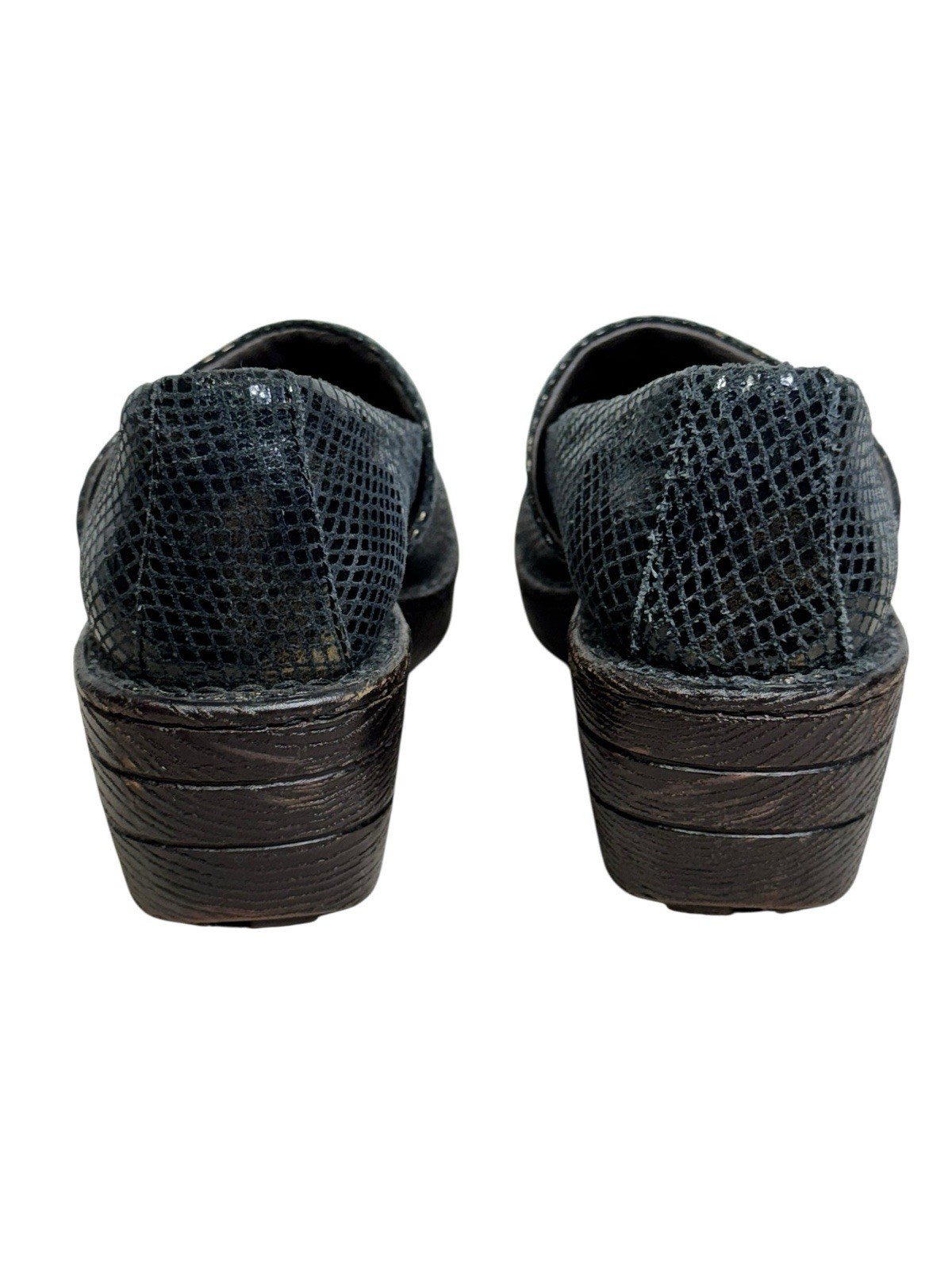 Born Clogs Womens Metallic Snake Skin Pattern US 7 Eur 38 B23603 Nurse Comfort