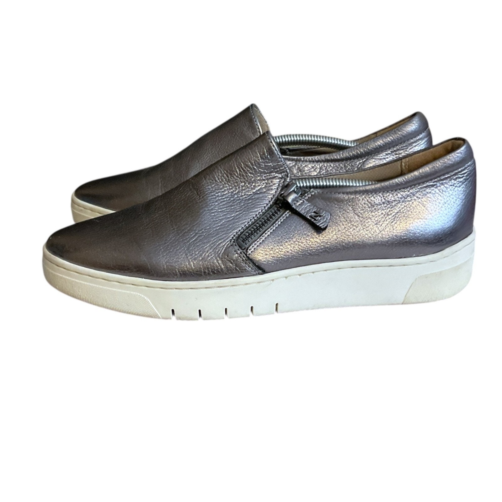 Naturalizer Hawthorn Leather 9.5 M Comfort Shoes Women’s Pewter Side Zip