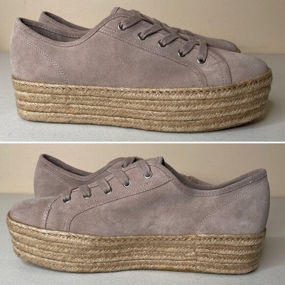 Steve Madden Hampton Tan Suede Platform Espadrille Sneakers Size 10