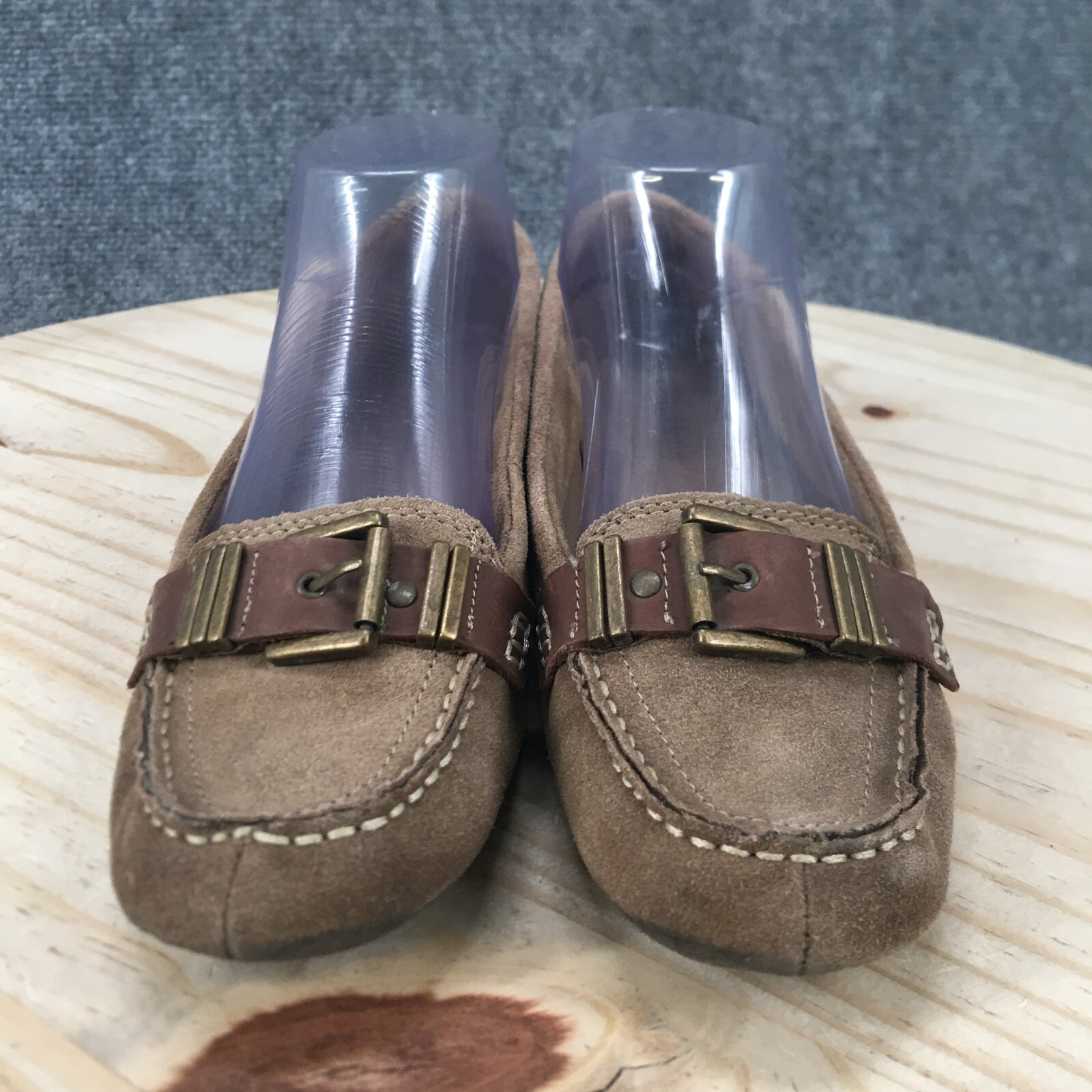 Kelly & Katie Shoes Womens 6.5M Glenn Loafers Brown Leather Slip On Casual Flats