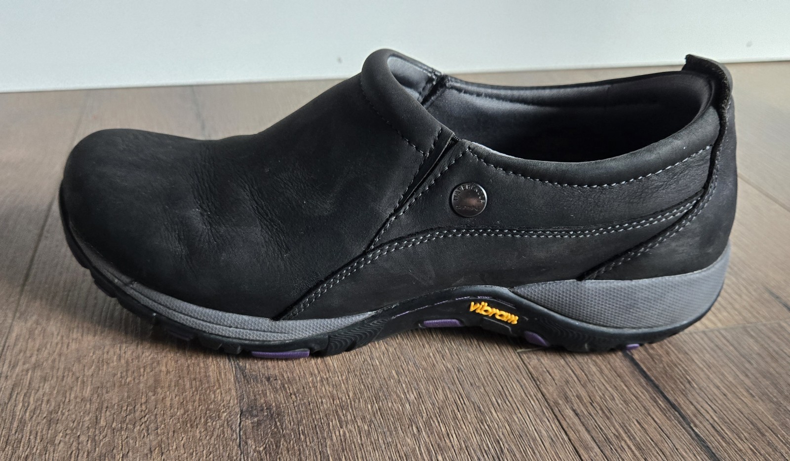 Women’s Dansko Patti Milled Nubuck Slip-on Shoes, Size 8, Black, Vibram Soles