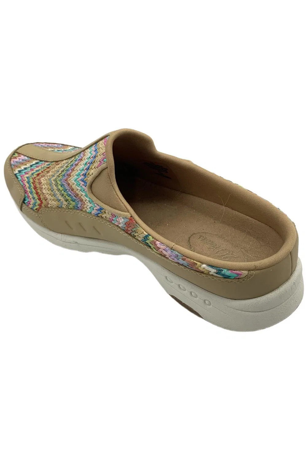Easy Spirit Women’s Traveltime Slip-On Mules Tan/Multi/Raffia