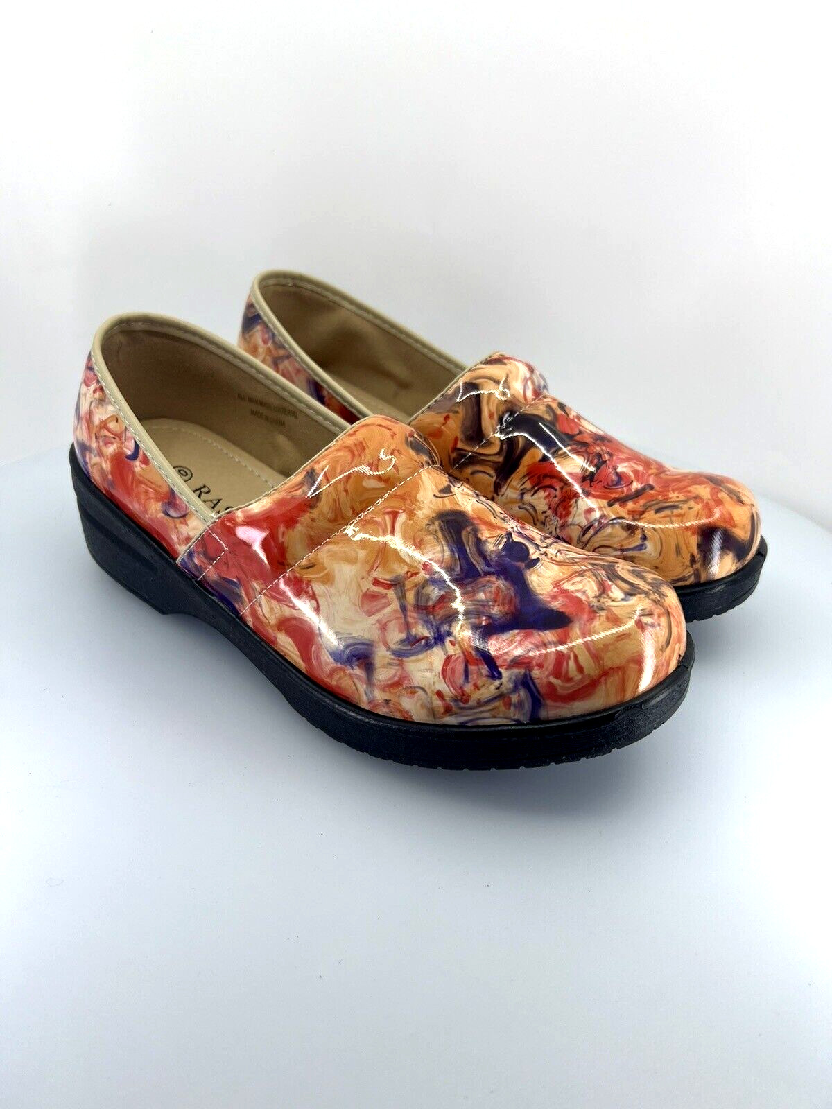 Rasolli Nursing Clog Size 10 Multicolor Floral Lightweight Slip on Shoe