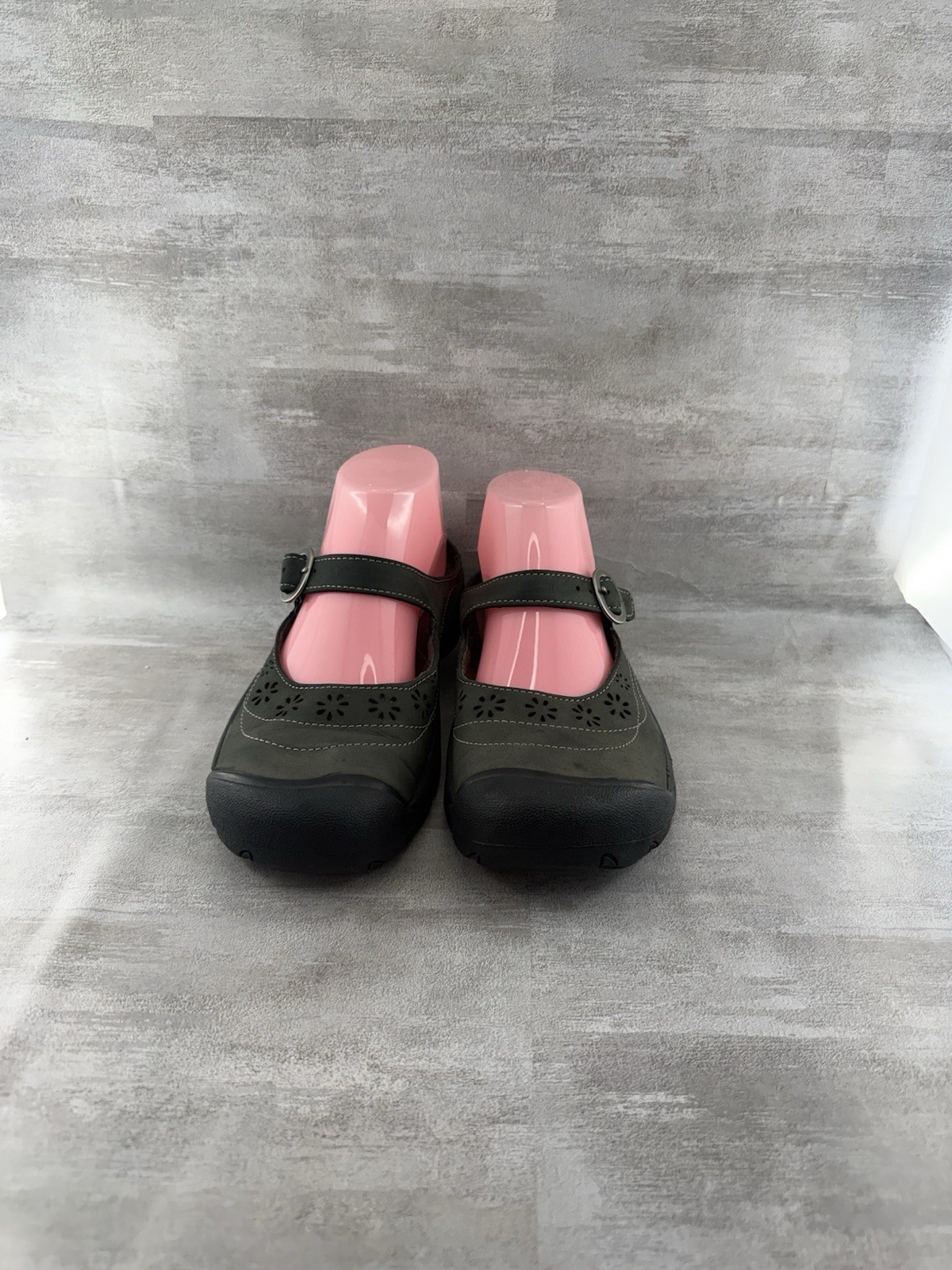 Keen Women’s Calistoga Mary Jane Green Leather Bohemian Floral Punch Sz 7 Buckle