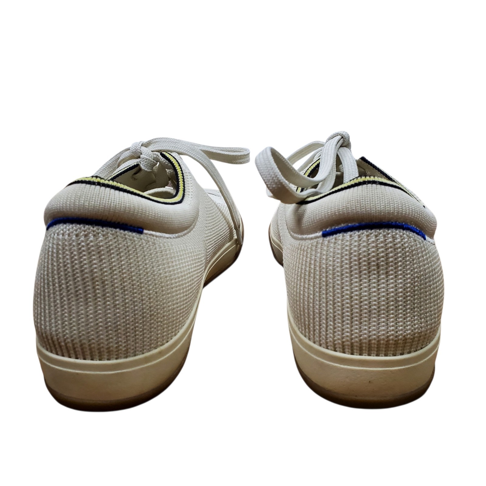 Rothy’s The Lace Up Shoes Womens Size 10 Blonde Ivory Knit Comfort Sneaker