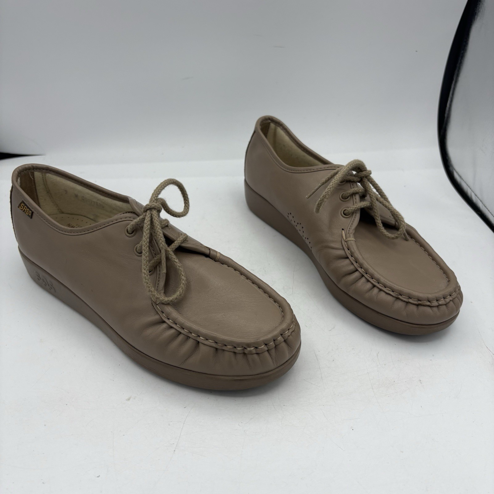 SAS Shoes Womens Size 9 Siesta Mocha Moc Toe Oxford Comfort Handsewn USA