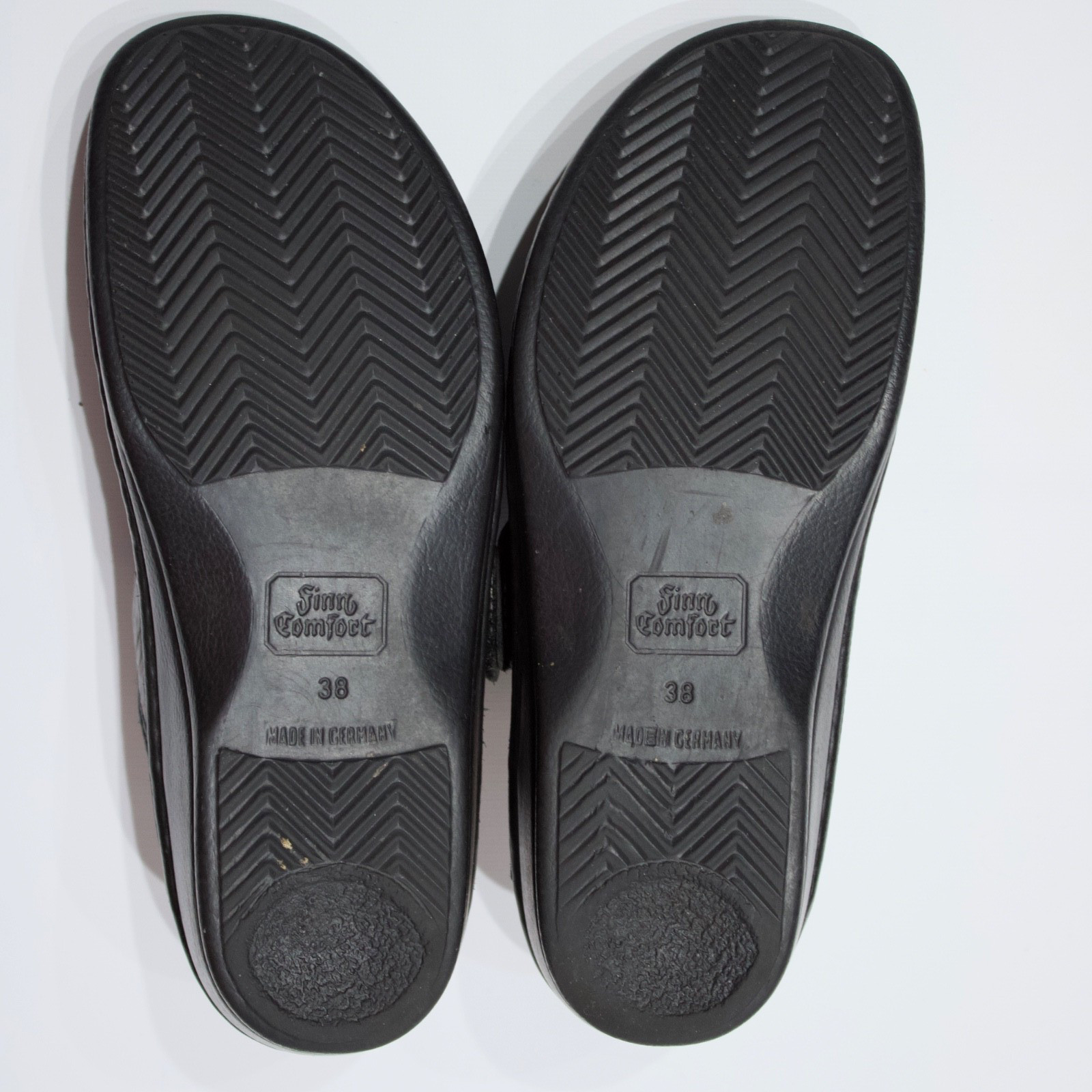 Finn Comfort Made in Germany Black Leather Mule Women ~ Size 7.5 D Wide (38D EU)