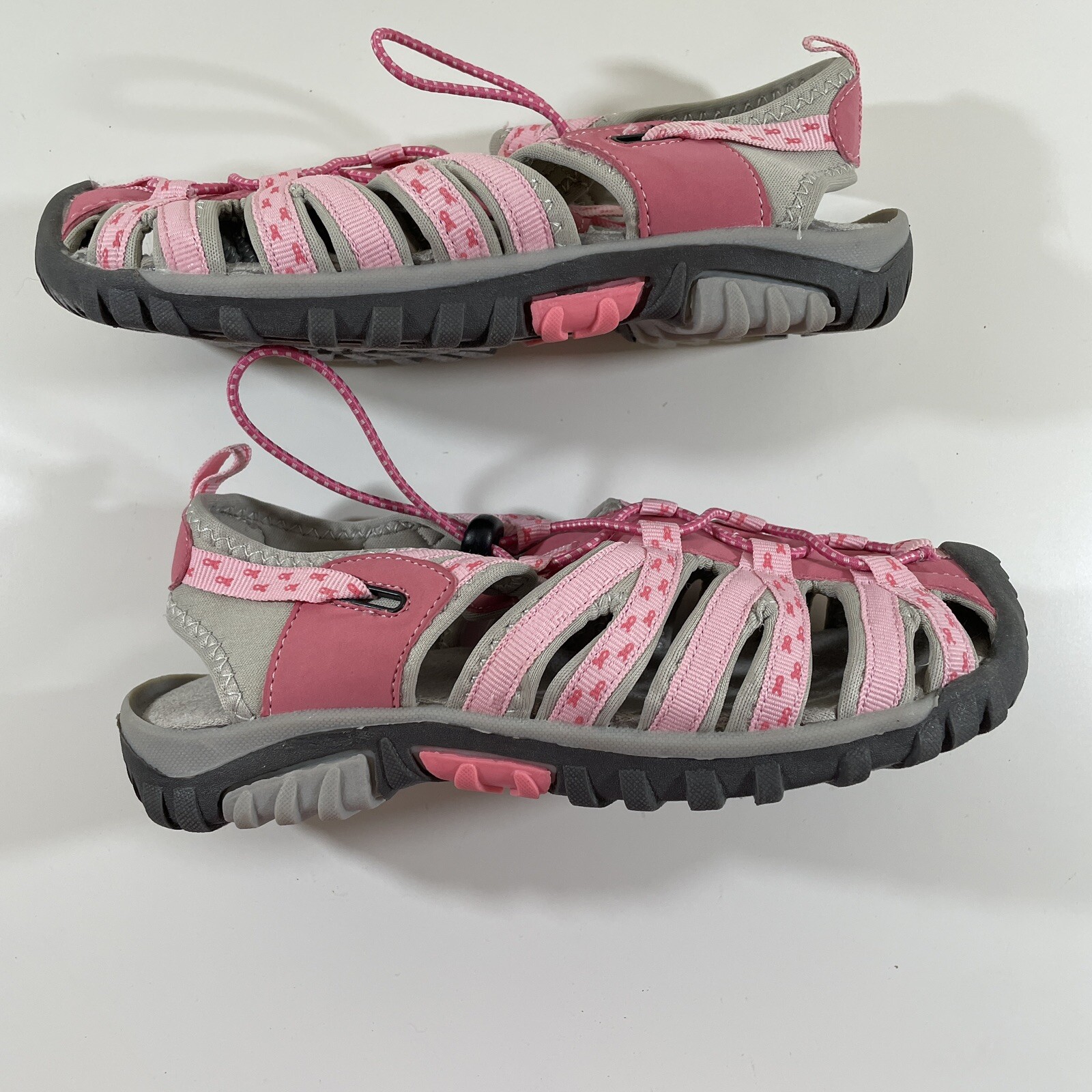 Women’s Sports Hiking Walking Sandals Size 6 Breast Cancer Awareness Pink/Gray
