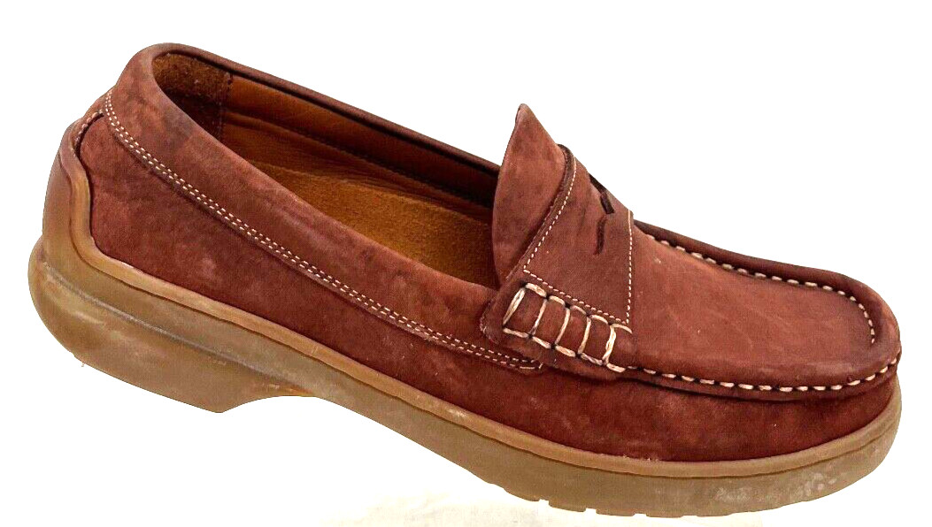 Bally Pragela Brown Suede Penny Loafers Classic Slip-On Moc Shoes Women’s 6.5