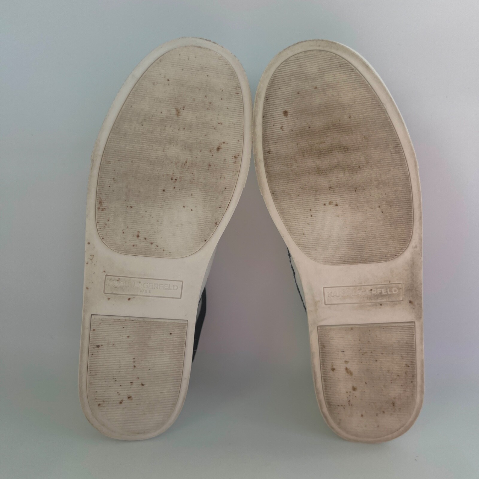 Karl Lagerfeld Paris Cate Pins Women’s 7.5 M White Tumbled Leather Low Sneakers
